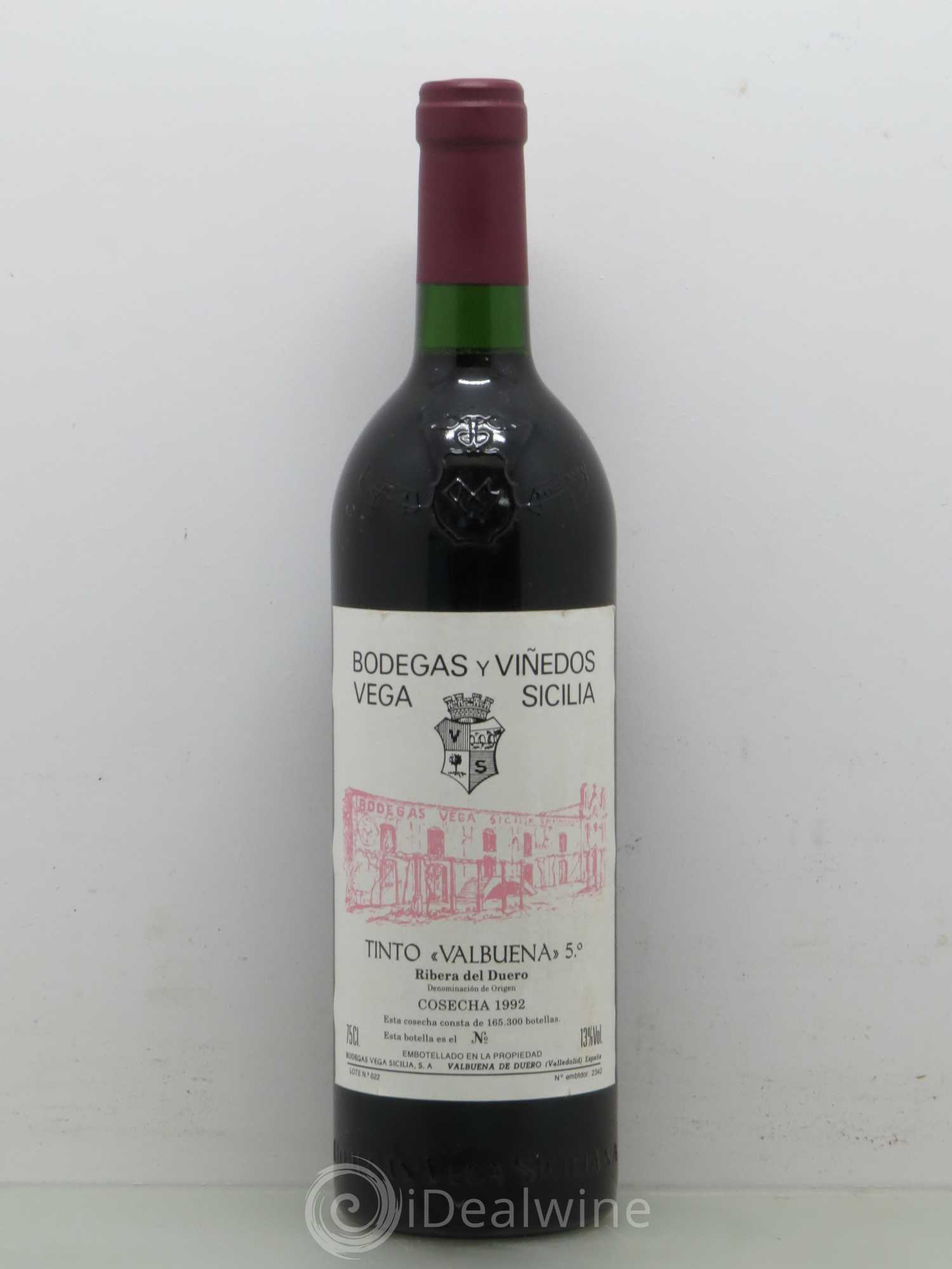 Ribera Del Duero DO Vega Sicilia Valbuena 5 ano Famille Alvarez 1992 - Lot de 1 bouteille - 0