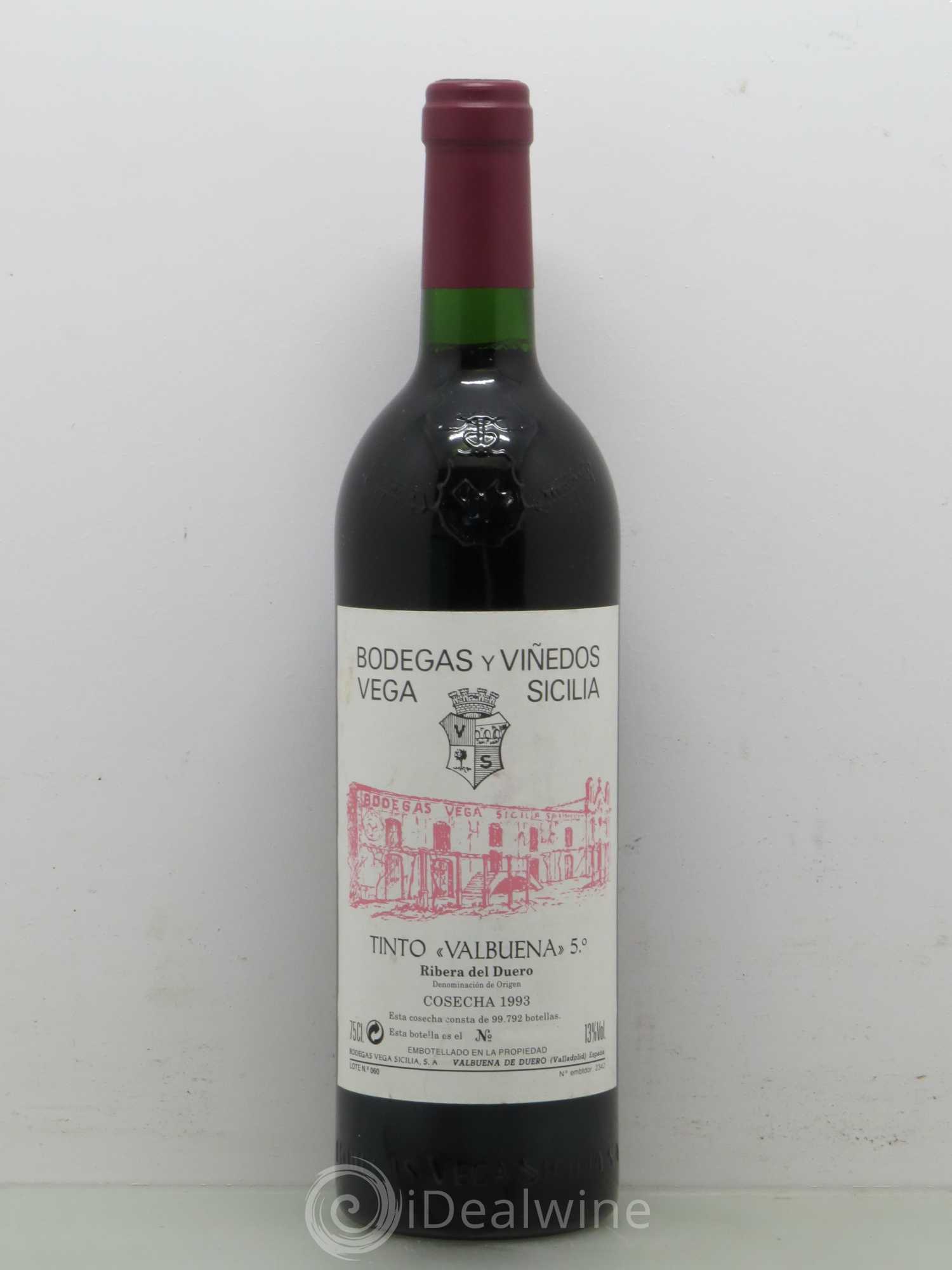 Ribera Del Duero DO Vega Sicilia Valbuena 5 ano Famille Alvarez 1993 - Lot de 1 bouteille - 0