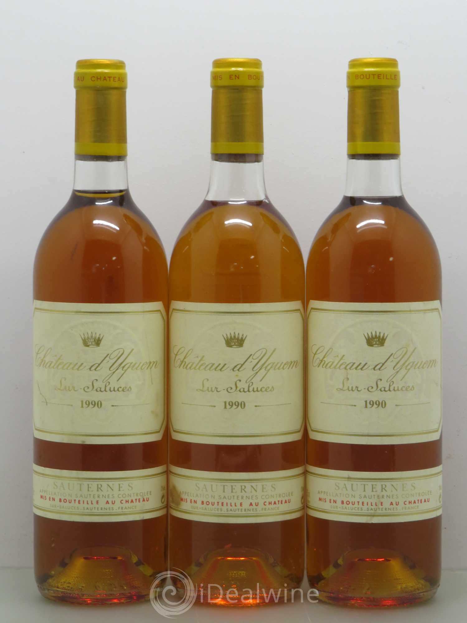 Château d' Yquem 1er Cru Classé Supérieur 1990 - Lotto di 3 bottiglie - 0