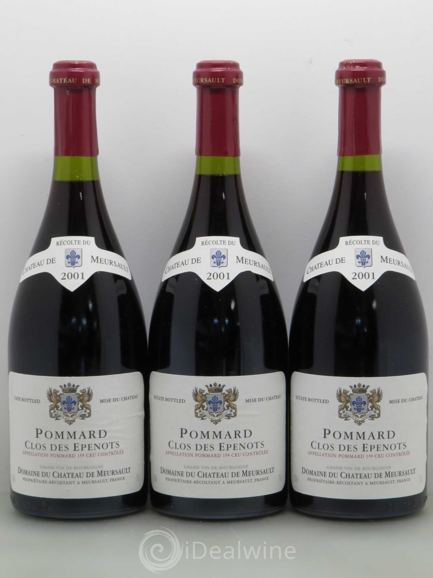 Pommard Clos des Epenots Chateau de Meursault 2001 - Posten von 3 Flaschen - 0