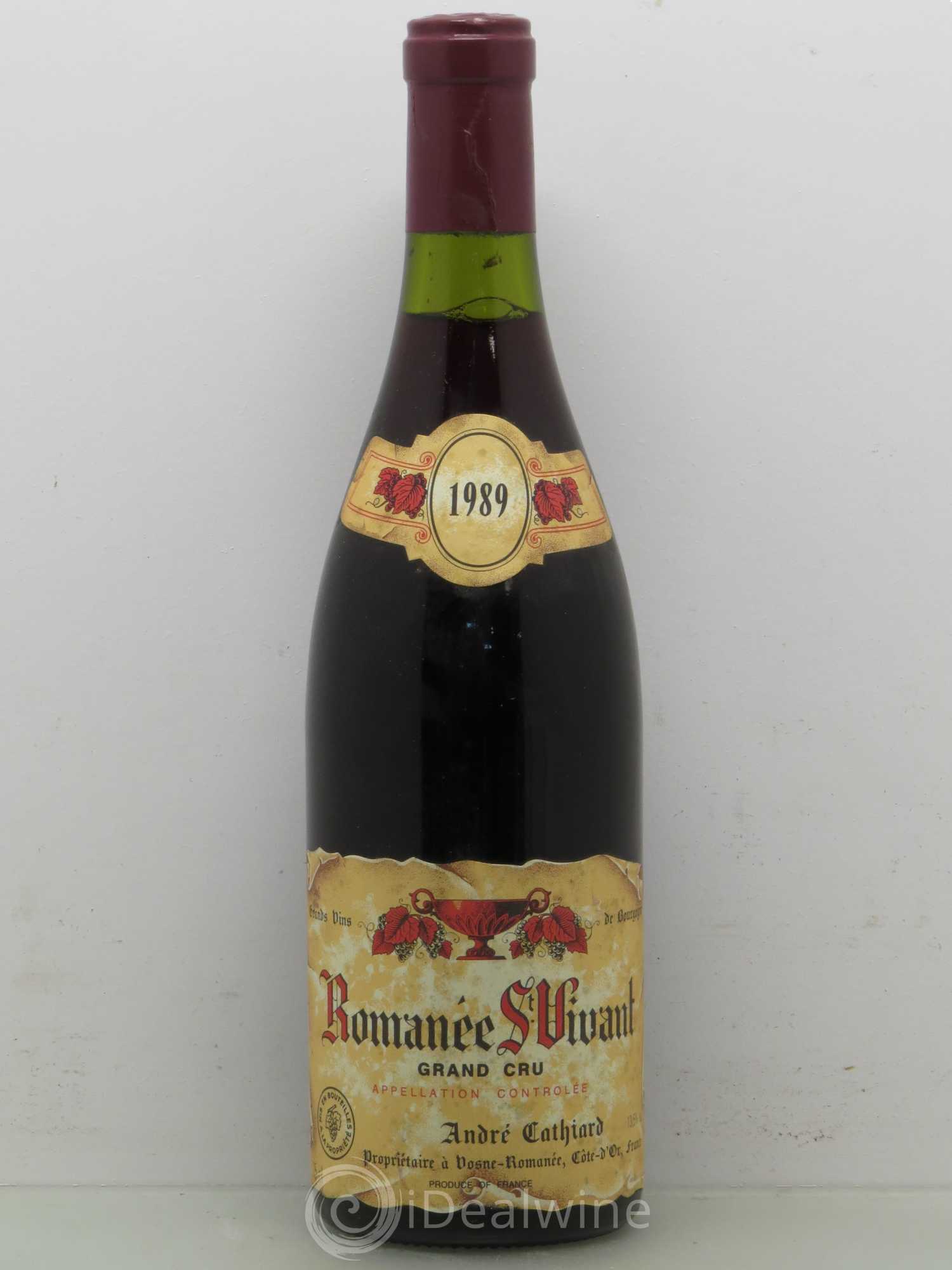 Romanée-Saint-Vivant Grand Cru Domaine Cathiard Molinier 1989 - Lot de 1 bouteille - 0