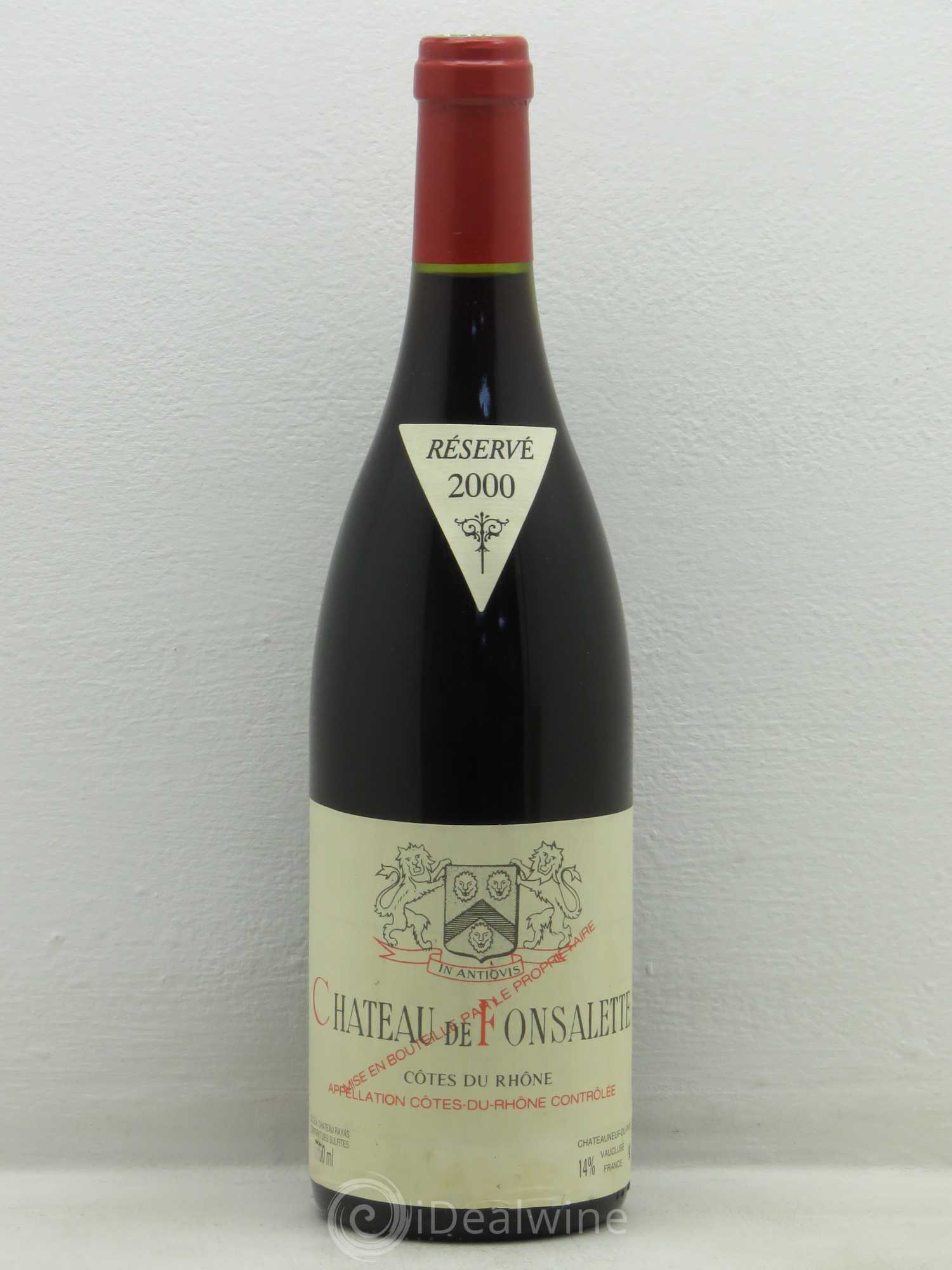 Côtes-du-Rhône Château de Fonsalette Emmanuel Reynaud 2000 - Lot de 1 bouteille - 0