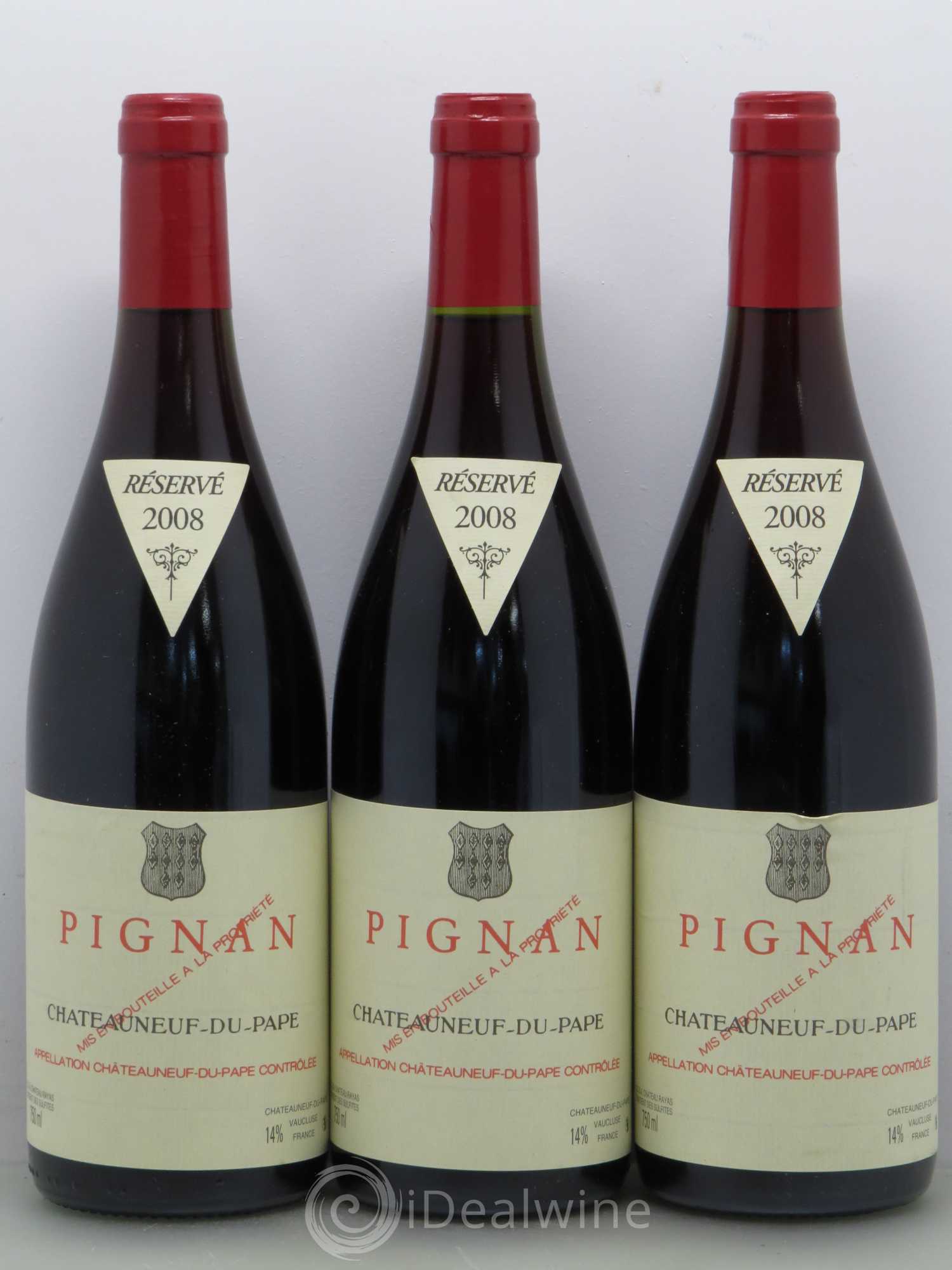 Châteauneuf-du-Pape Pignan Emmanuel Reynaud 2008 - Lot de 3 bouteilles - 0