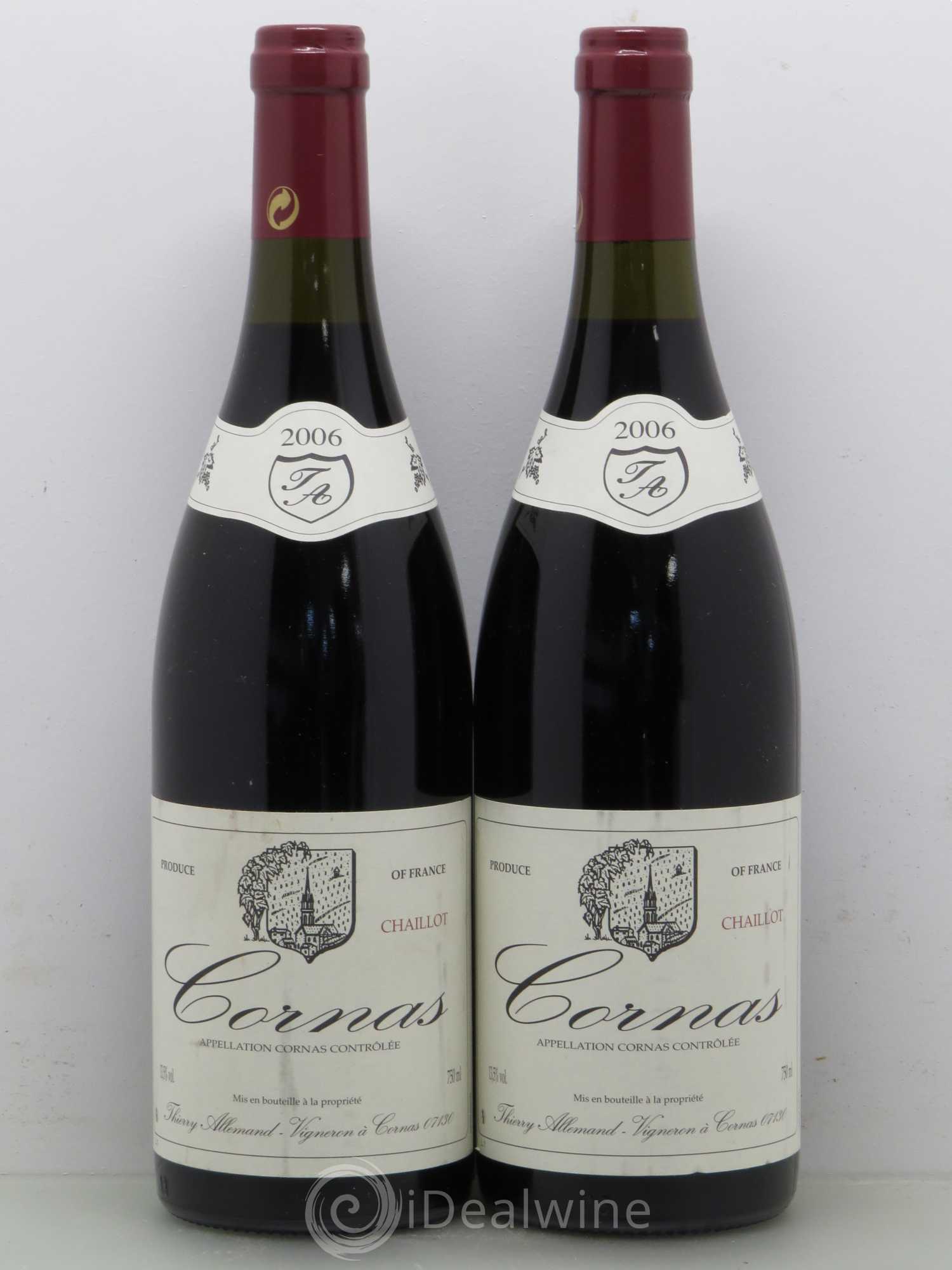 Cornas Chaillot Thierry Allemand 2006 - Lot de 2 bouteilles - 0
