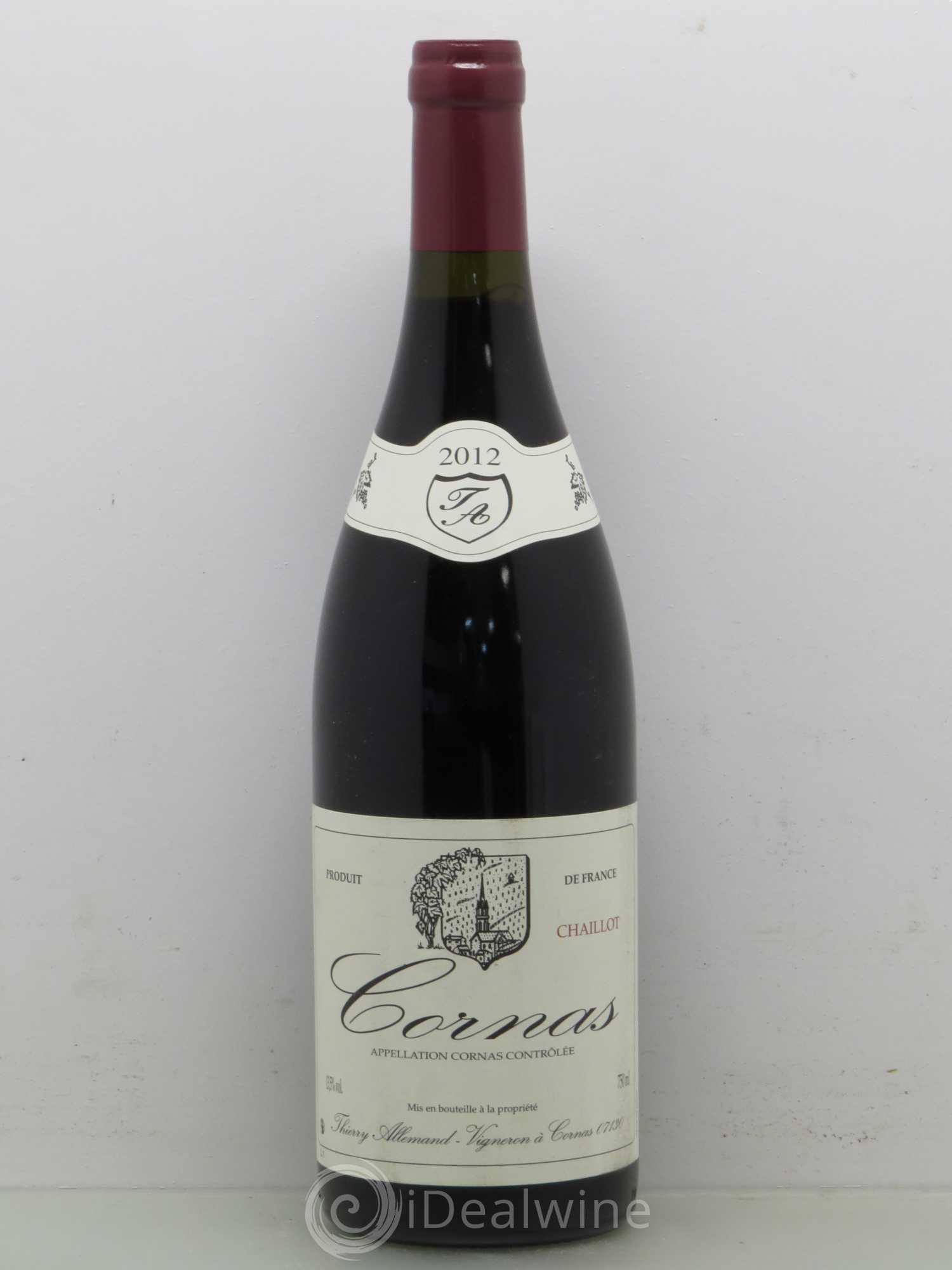 Cornas Chaillot Thierry Allemand 2012 - Lot de 1 bouteille - 0