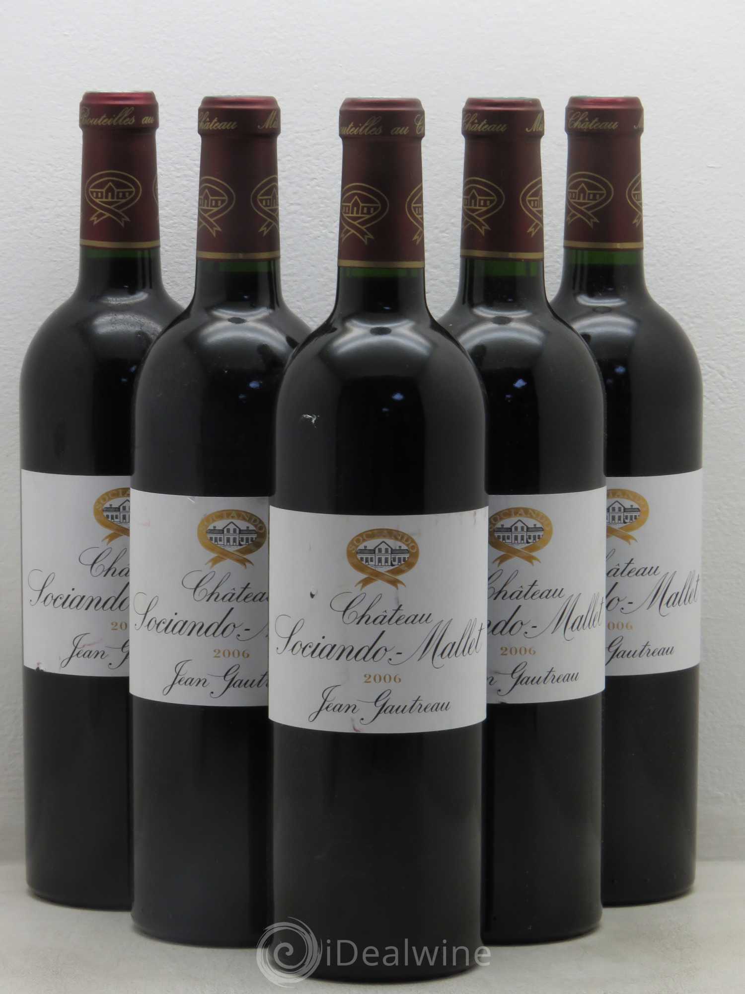 Château Sociando Mallet 2006 - Lot de 5 bouteilles - 0