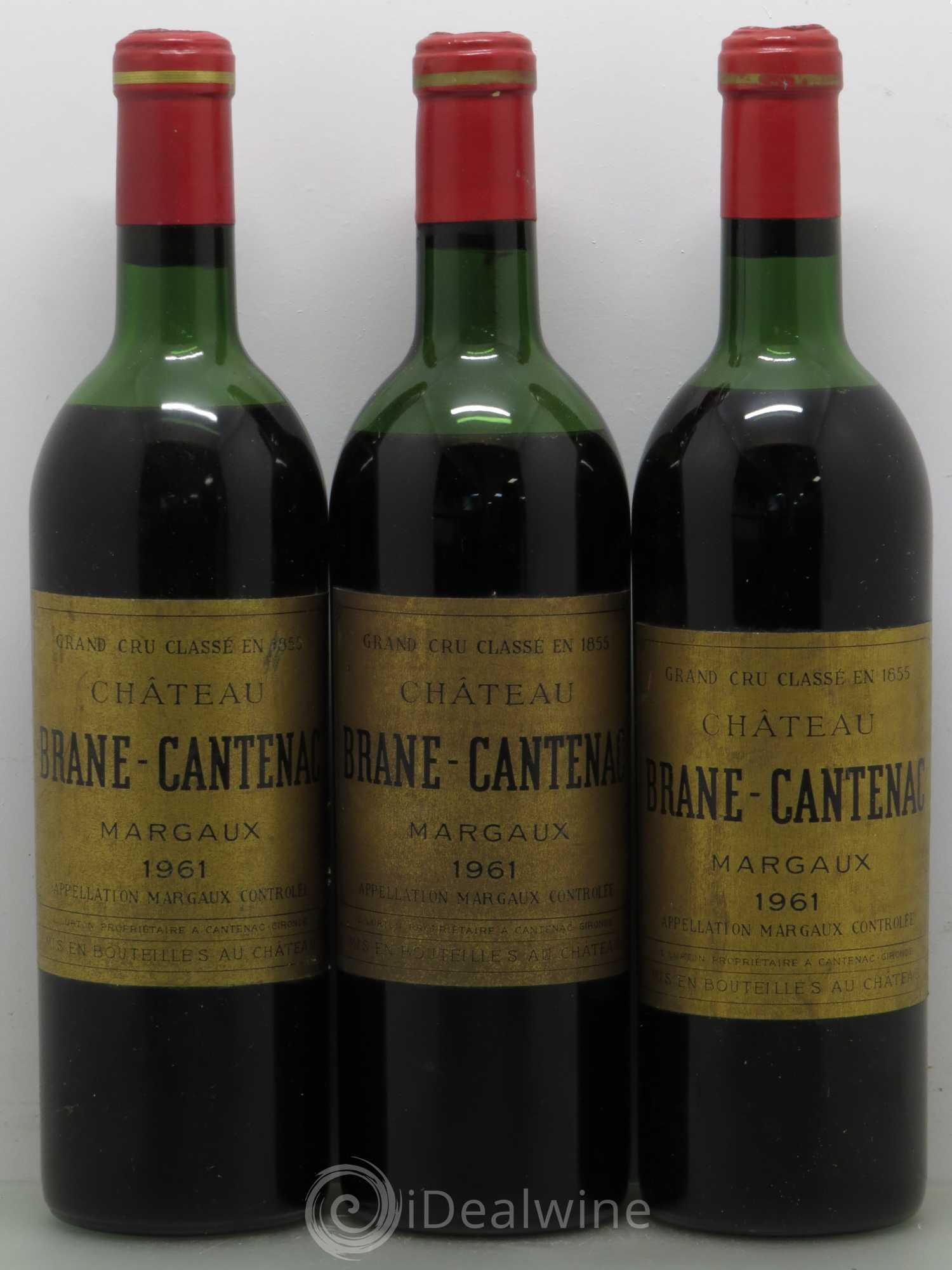 Château Brane Cantenac 2ème Grand Cru Classé 1961 - Lot de 3 bouteilles - 0
