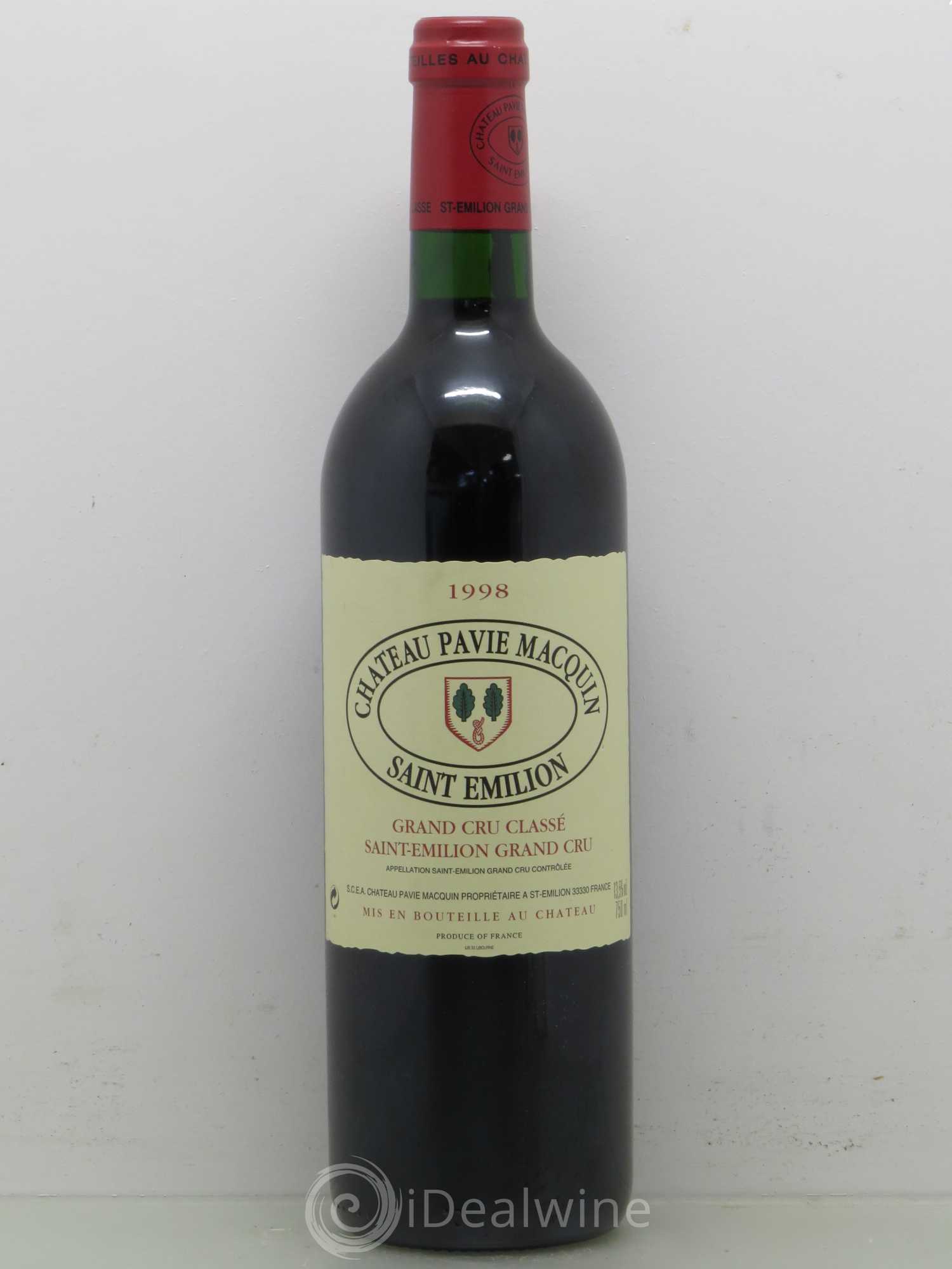 Château Pavie Macquin 1er Grand Cru Classé B 1998 - Lot de 1 bouteille - 0