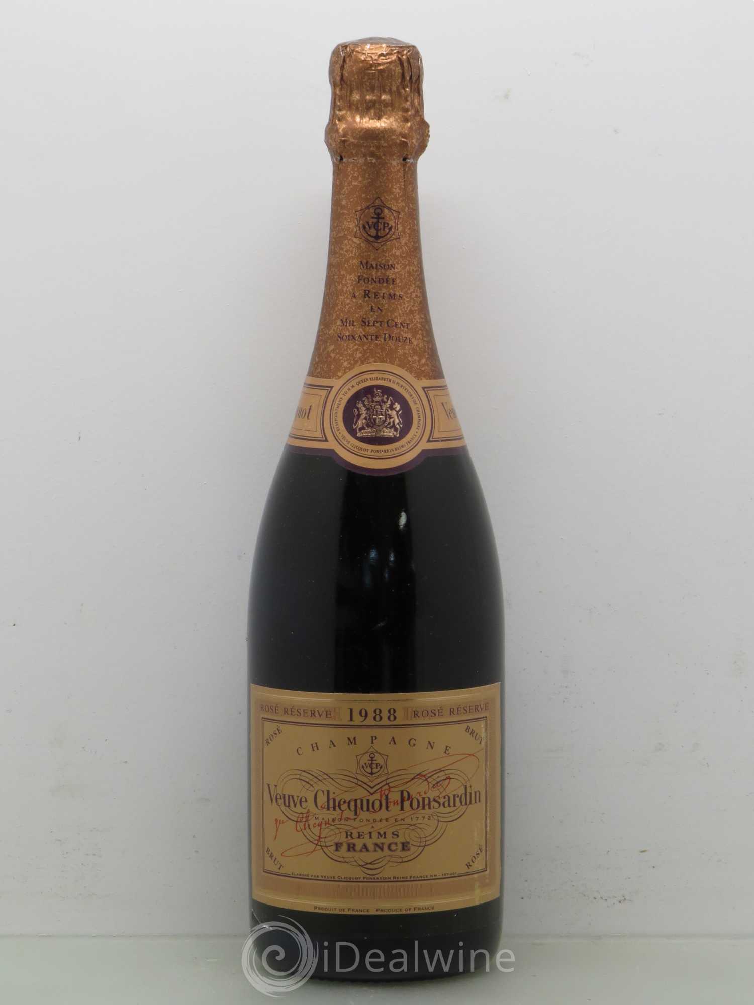 Champagne Veuve Clicquot Rosé Réserve 1988 - Posten von 1 Flasche - 0
