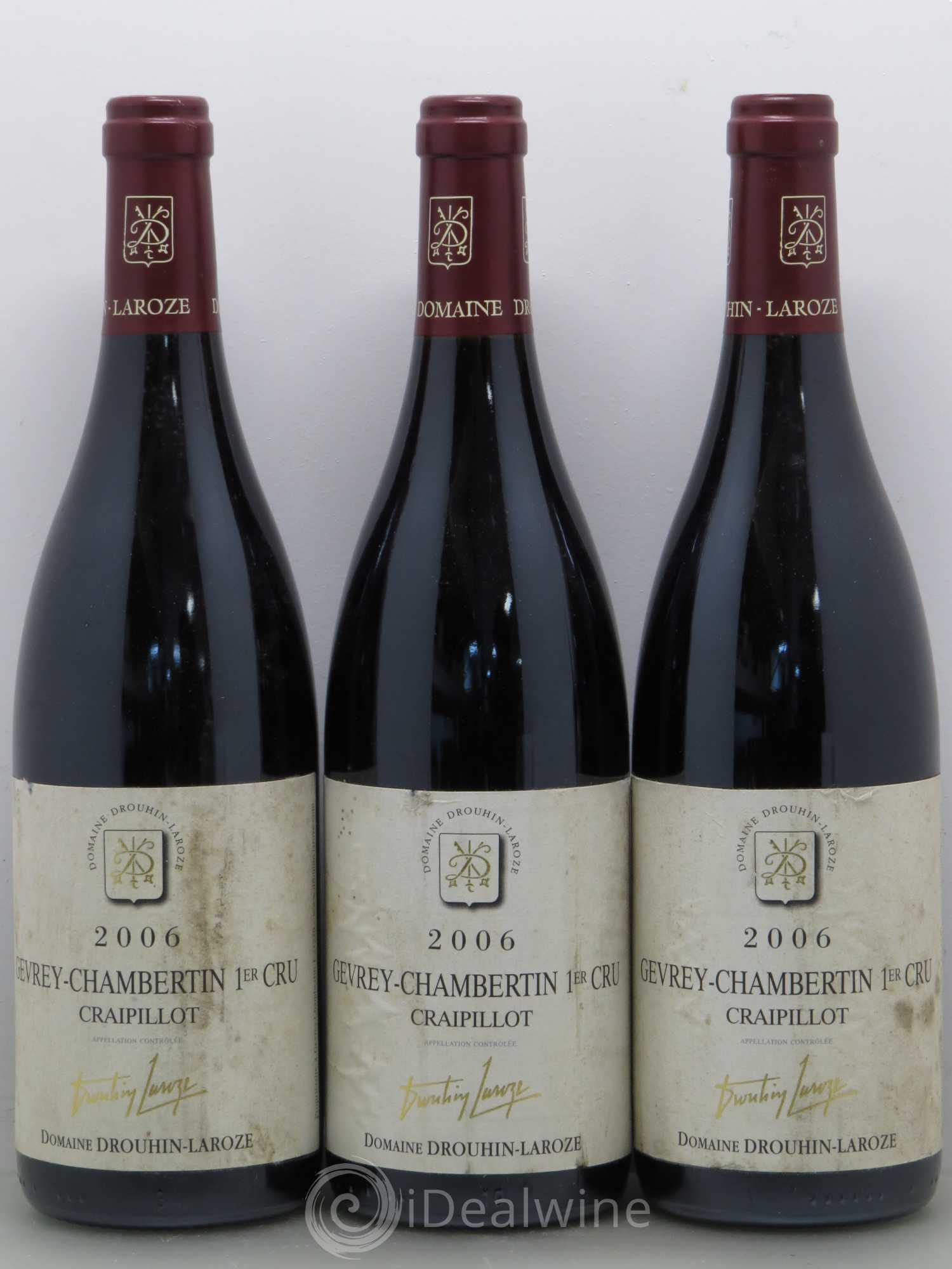 Gevrey-Chambertin 1er Cru Craipillot Domaine Drouhin-Laroze 2006 - Lot de 5 bouteilles - 1