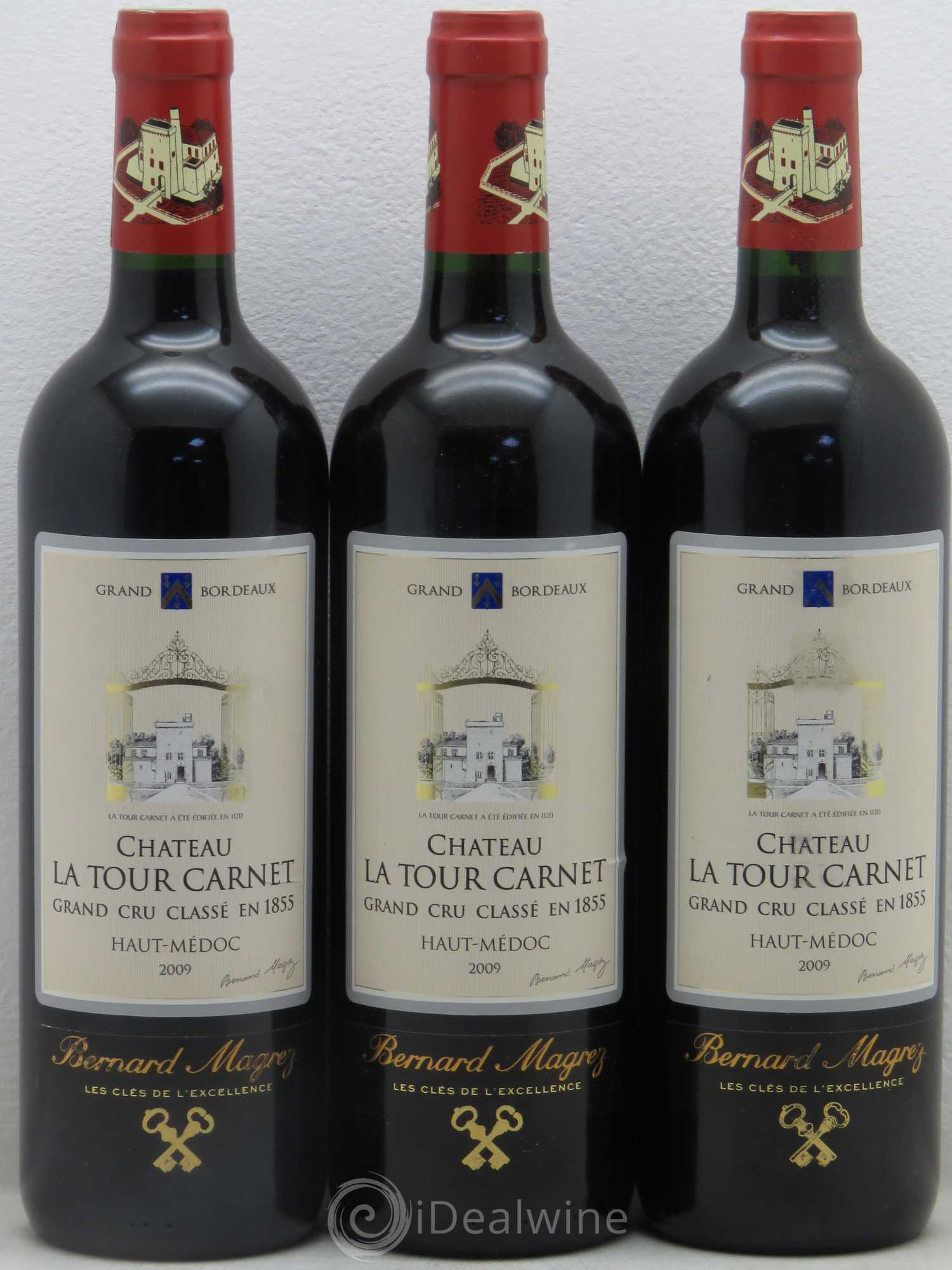 Château la Tour Carnet 4ème Grand Cru Classé 2009 - Lot de 3 bouteilles - 0