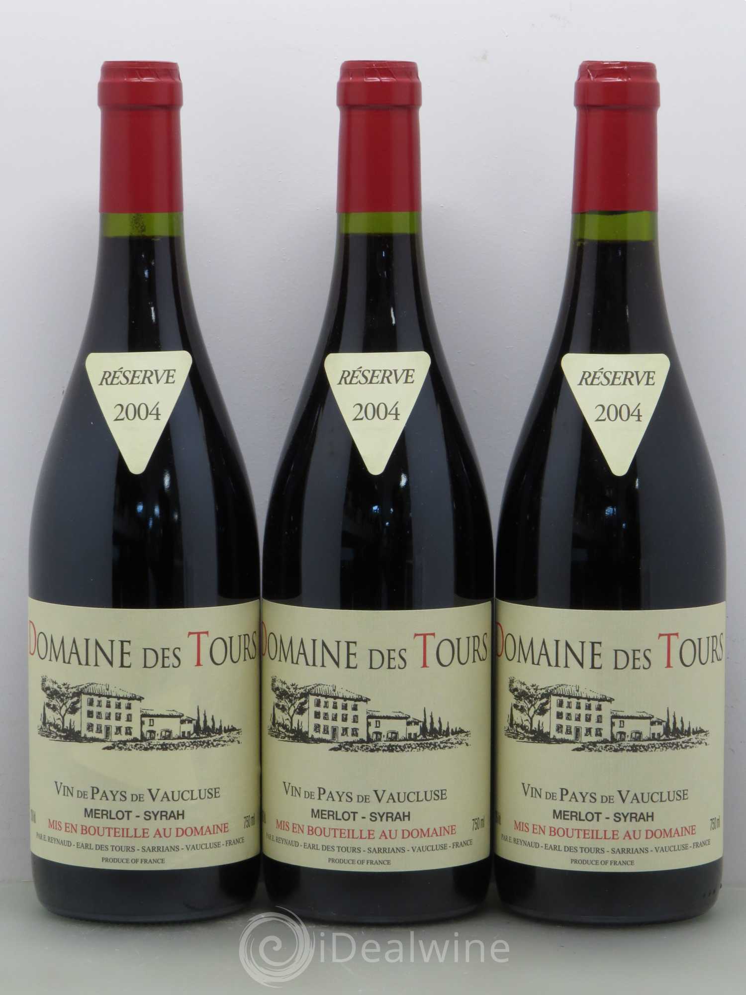 Vaucluse (Vin de Pays de Vaucluse) Domaine des Tours Emmanuel Reynaud Merlot Syrah 2004 - Lot de 6 bouteilles - 2