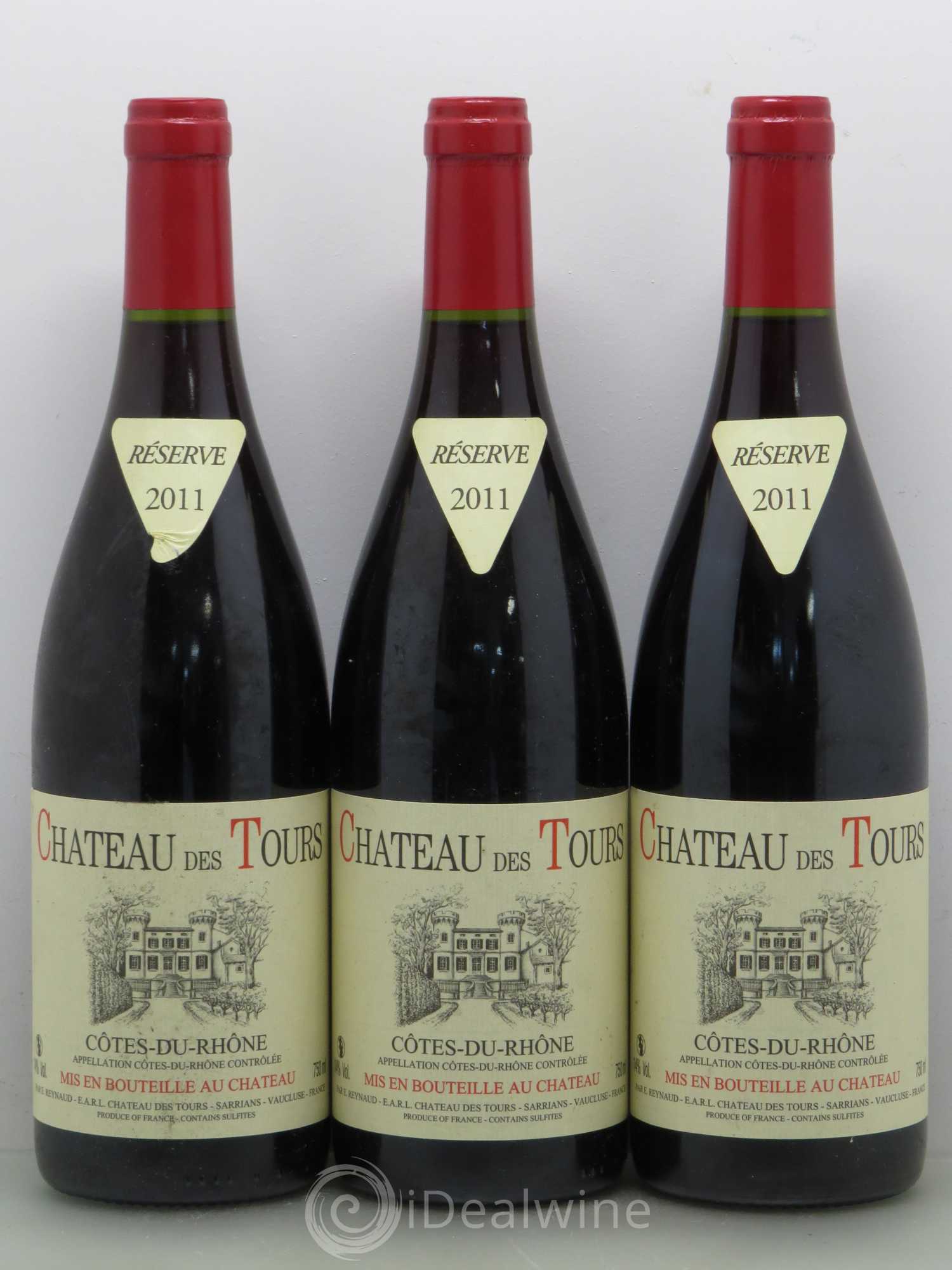 Côtes-du-Rhône Château des Tours Emmanuel Reynaud 2011 - Lot de 3 bouteilles - 0