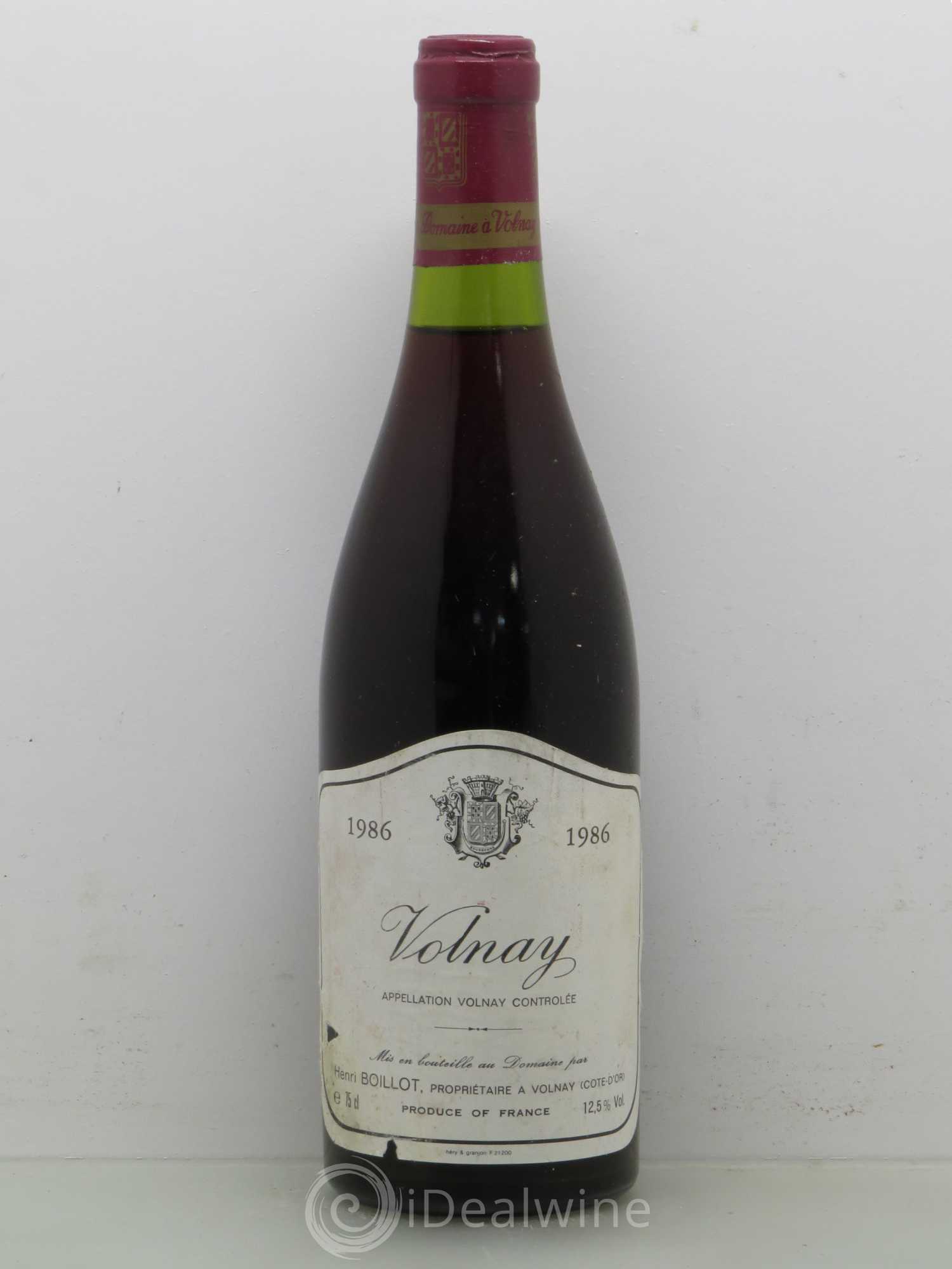 Volnay Henri Boillot (Domaine) 1986 - Lot de 1 bouteille - 0