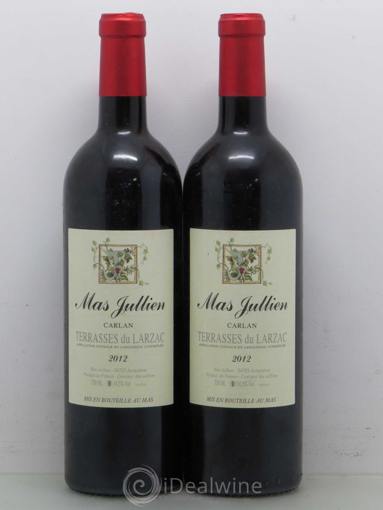 Terrasses du Larzac Mas Jullien Carlan Olivier Jullien 2012 - Lot de 2 bouteilles - 0