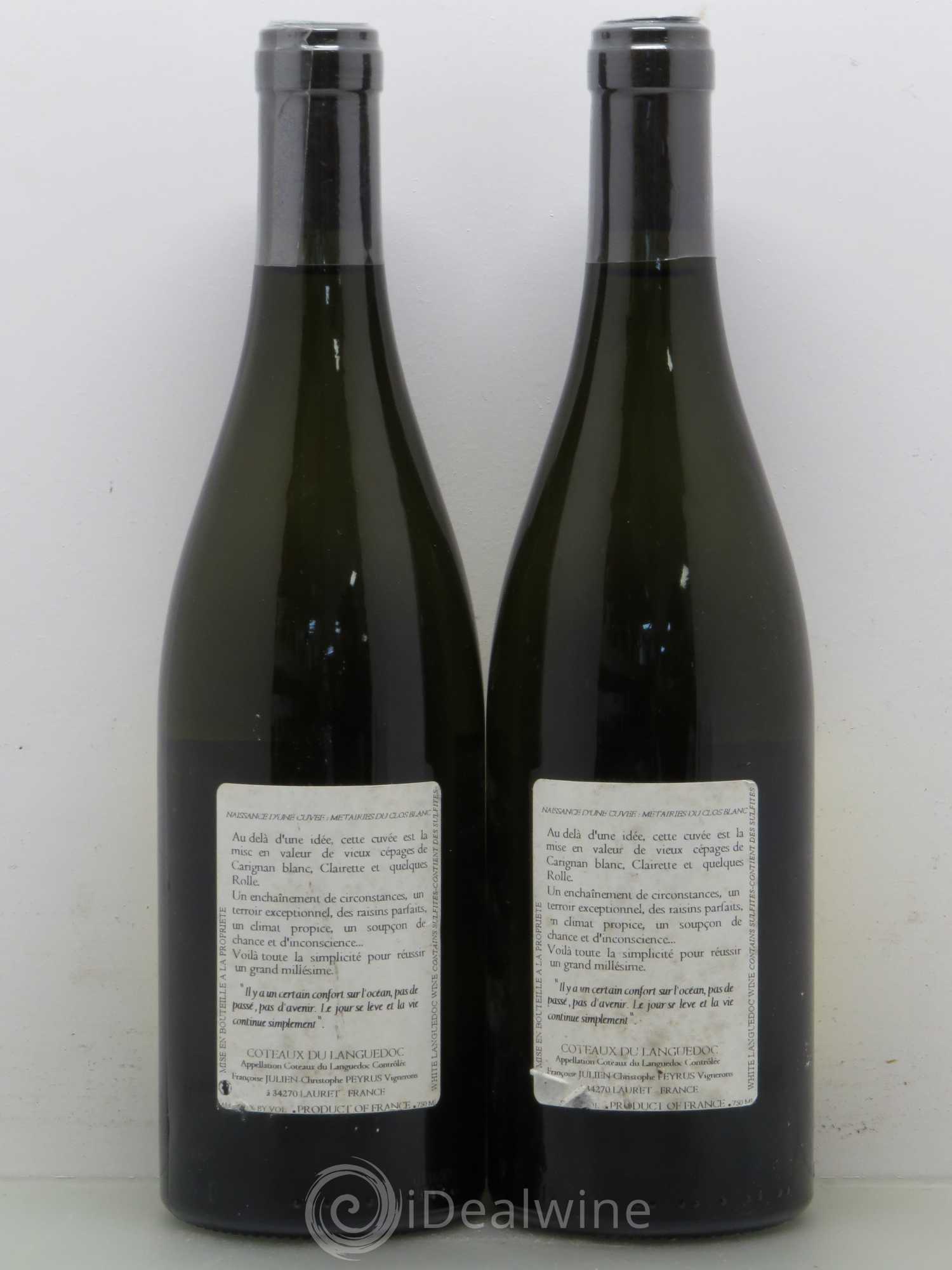 Coteaux du Languedoc Les Métairies du Clos Vieilles Vignes Clos Marie - Christophe Peyrus et Françoise Julien 2010 - Lot de 2 bouteilles - 1