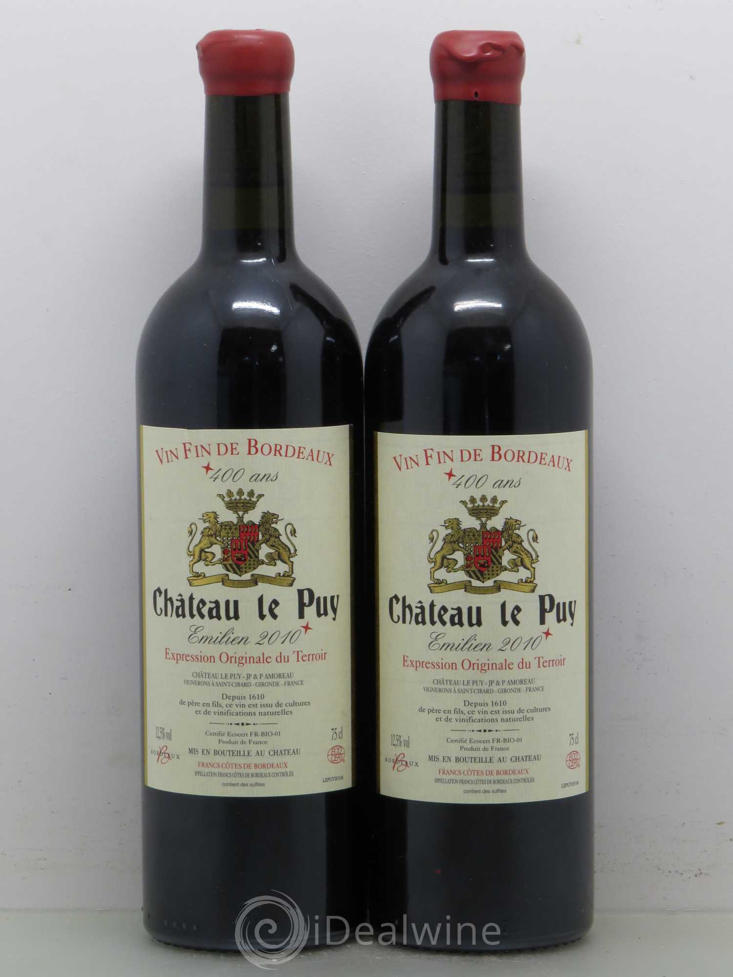 Côtes de Francs Chateau le Puy Emilien 2010 - Posten von 2 Flaschen - 0
