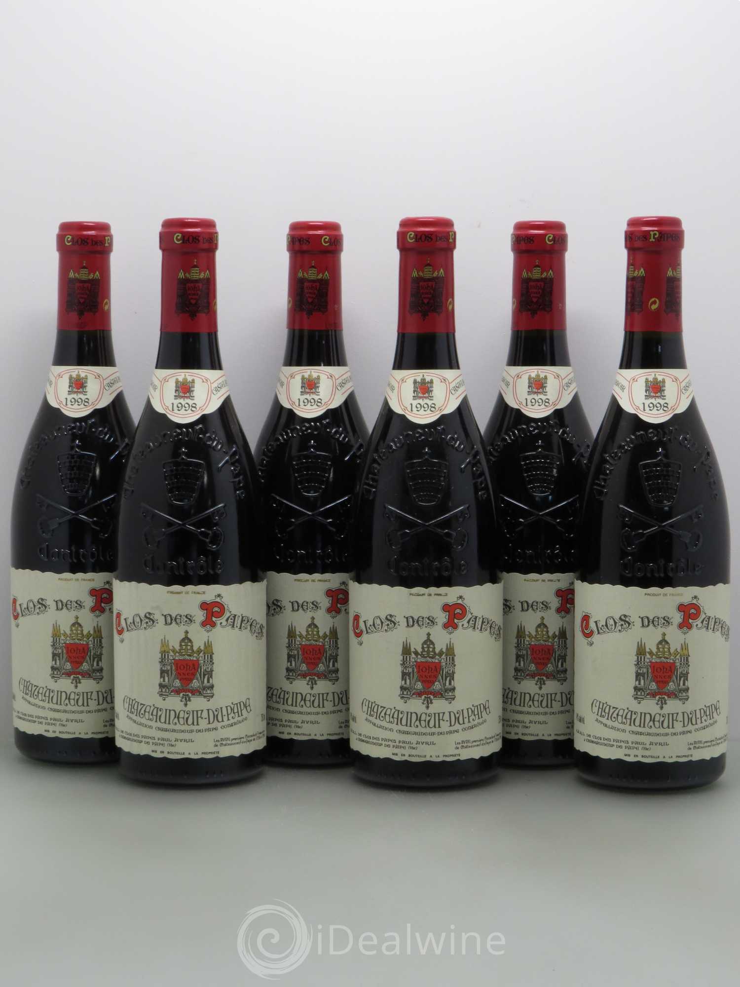 Châteauneuf-du-Pape Clos des Papes - Paul Avril 1998 - Lot de 6 bouteilles - 0