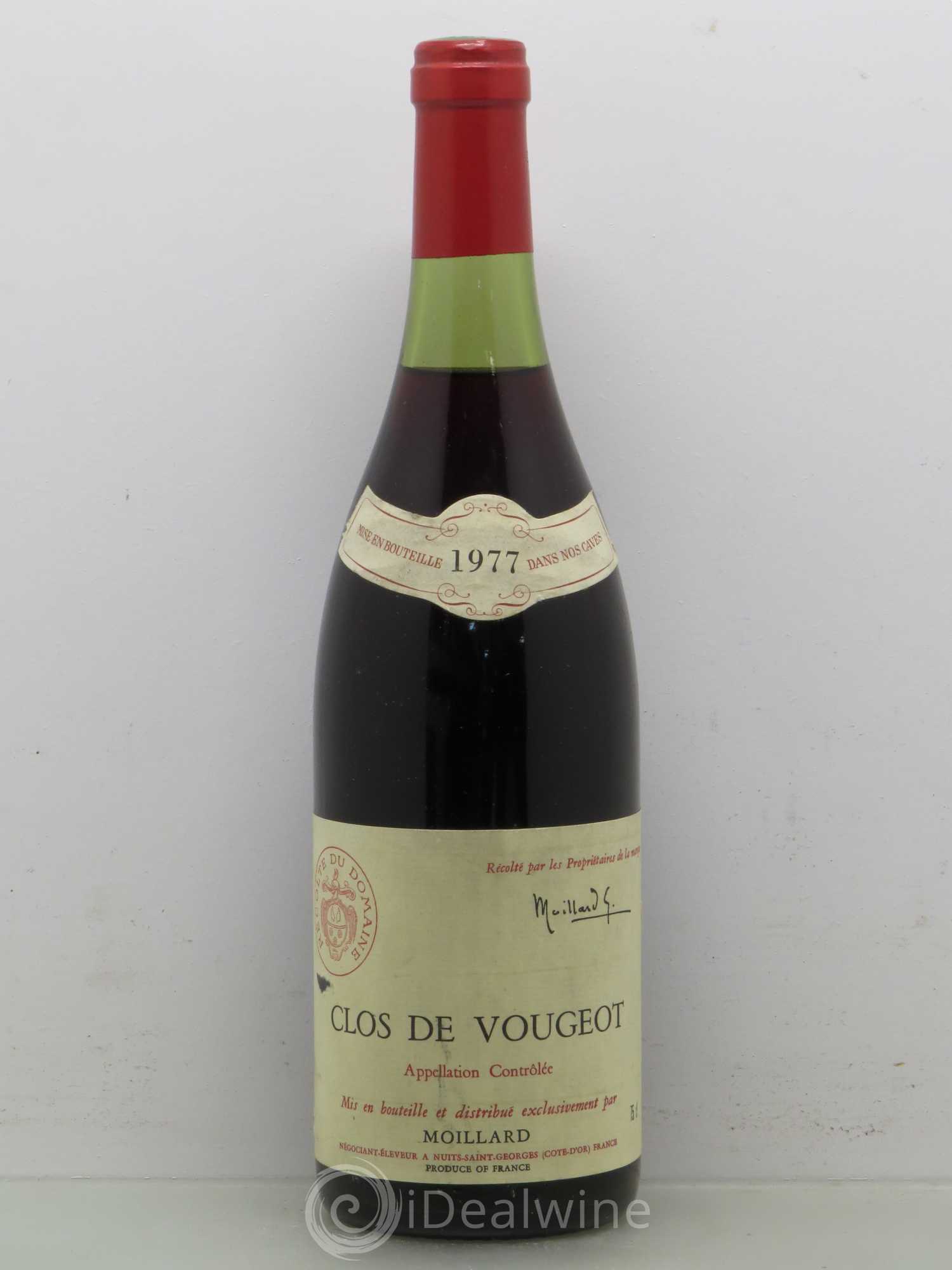 Clos de Vougeot Grand Cru Moillard 1977 - Lot de 1 bouteille - 0