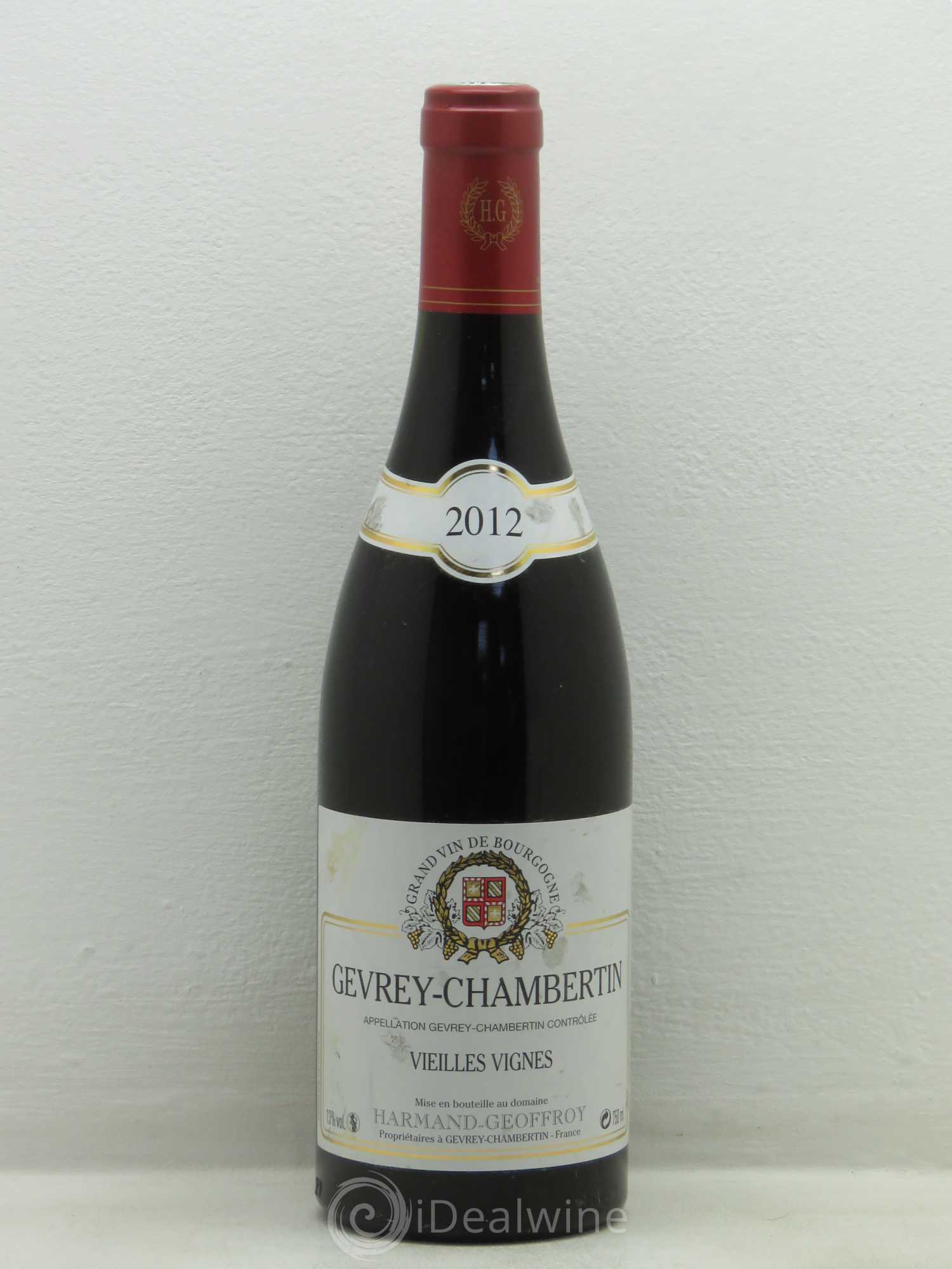 Gevrey-Chambertin Vieilles vignes Harmand-Geoffroy (Domaine) 2012 - Lot de 1 bouteille - 0