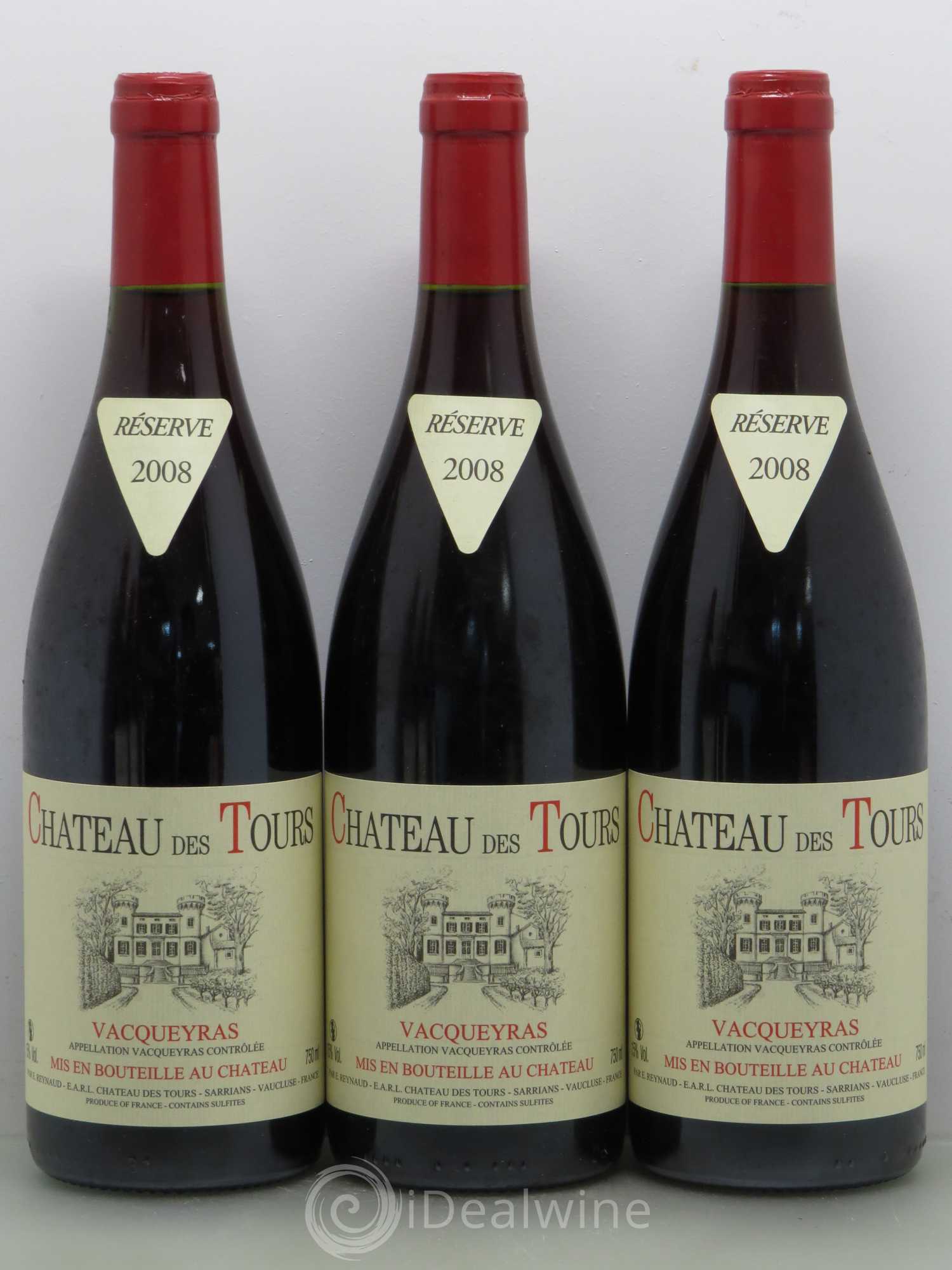 Vacqueyras Château des Tours Emmanuel Reynaud 2008 - Lot de 6 bouteilles - 1