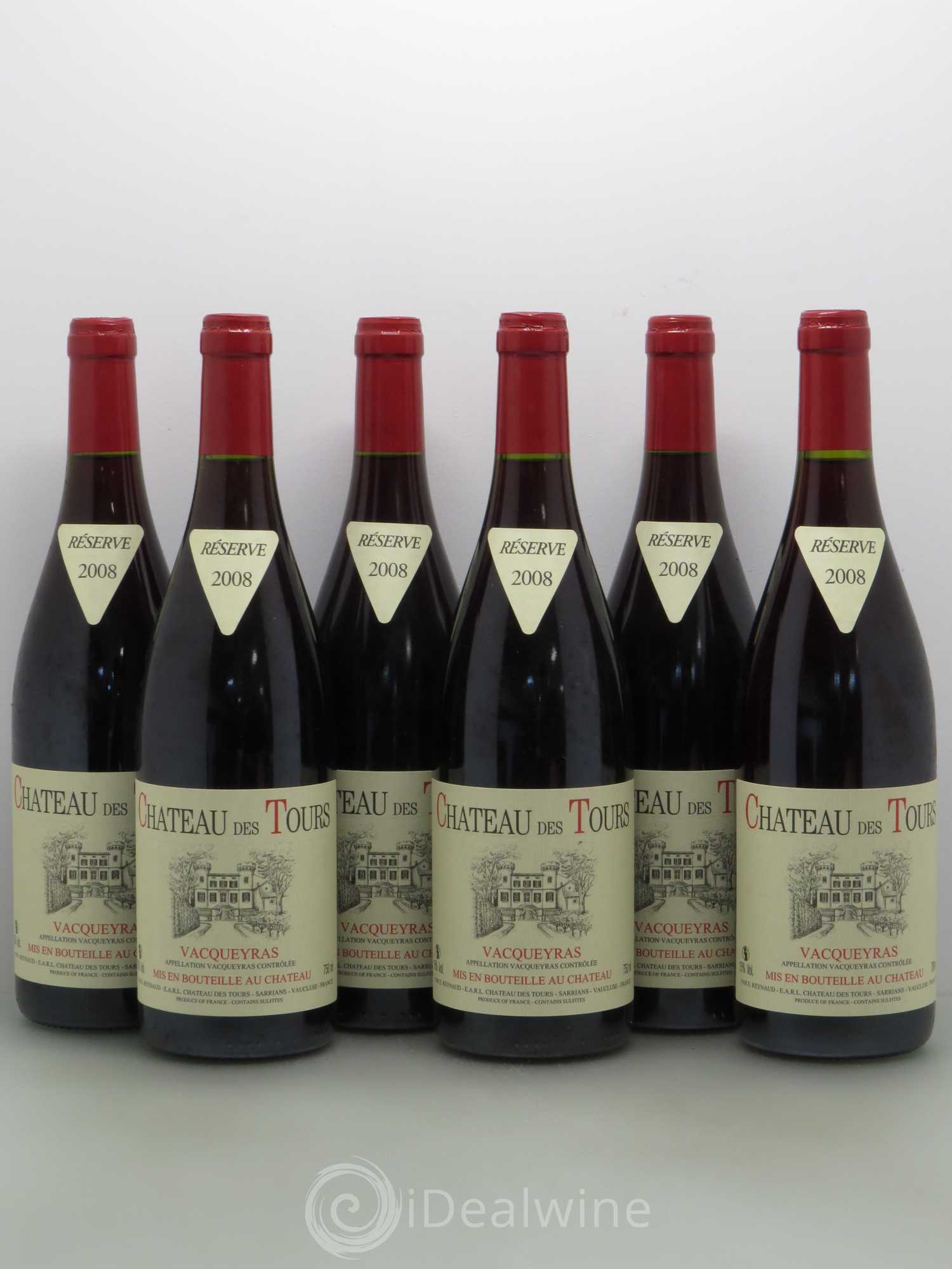 Vacqueyras Château des Tours Emmanuel Reynaud 2008 - Lot de 6 bouteilles - 0