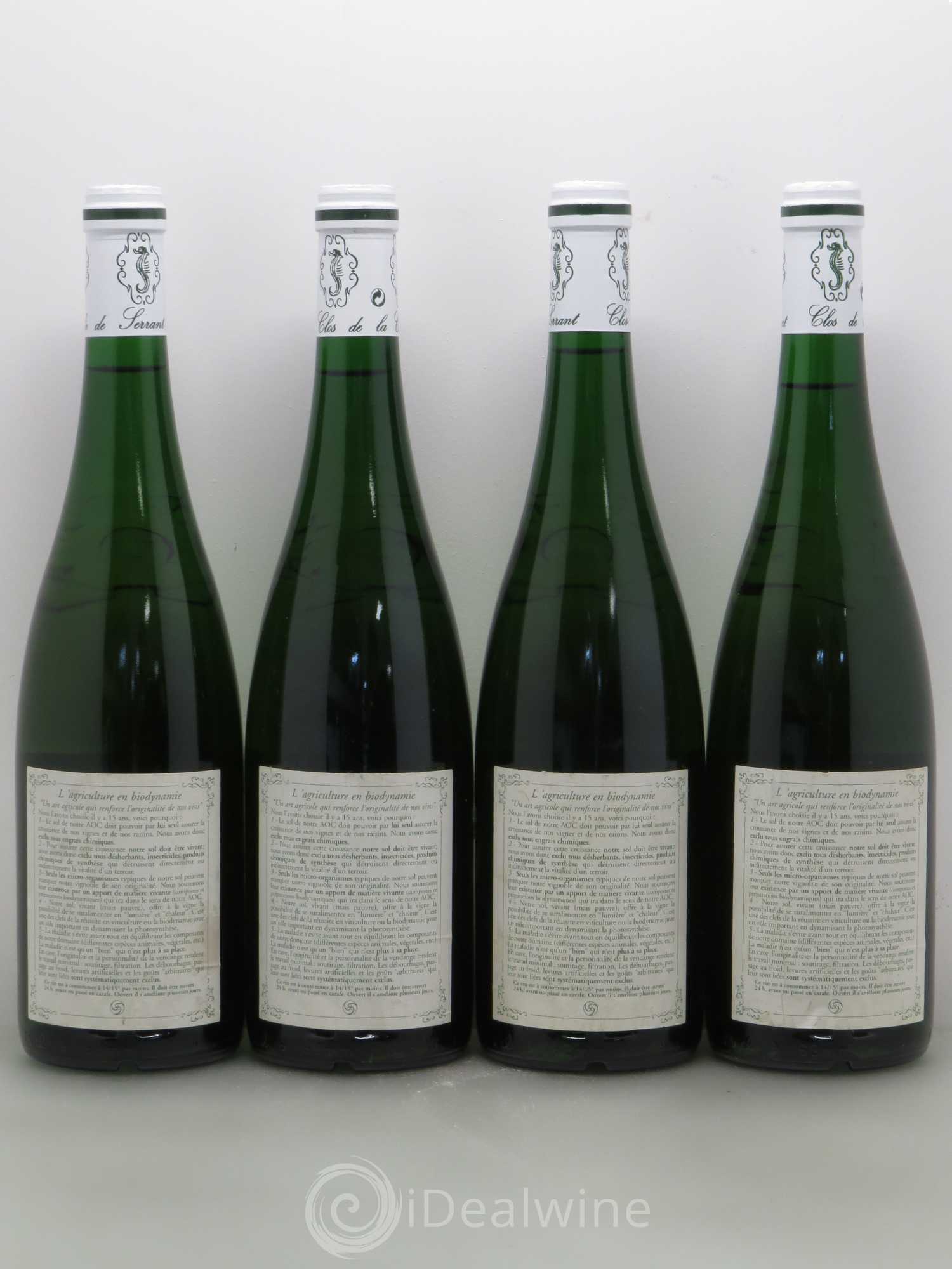 Savennières Clos de la Coulée de Serrant Vignobles de la Coulée de Serrant - Nicolas Joly 1998 - Lot de 4 bouteilles - 1