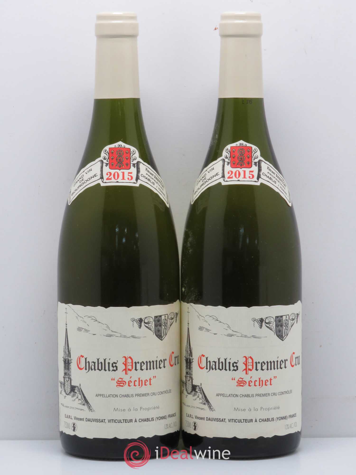 Chablis 1er Cru Séchet Vincent Dauvissat (Domaine) 2015 - Lot de 2 bouteilles - 0