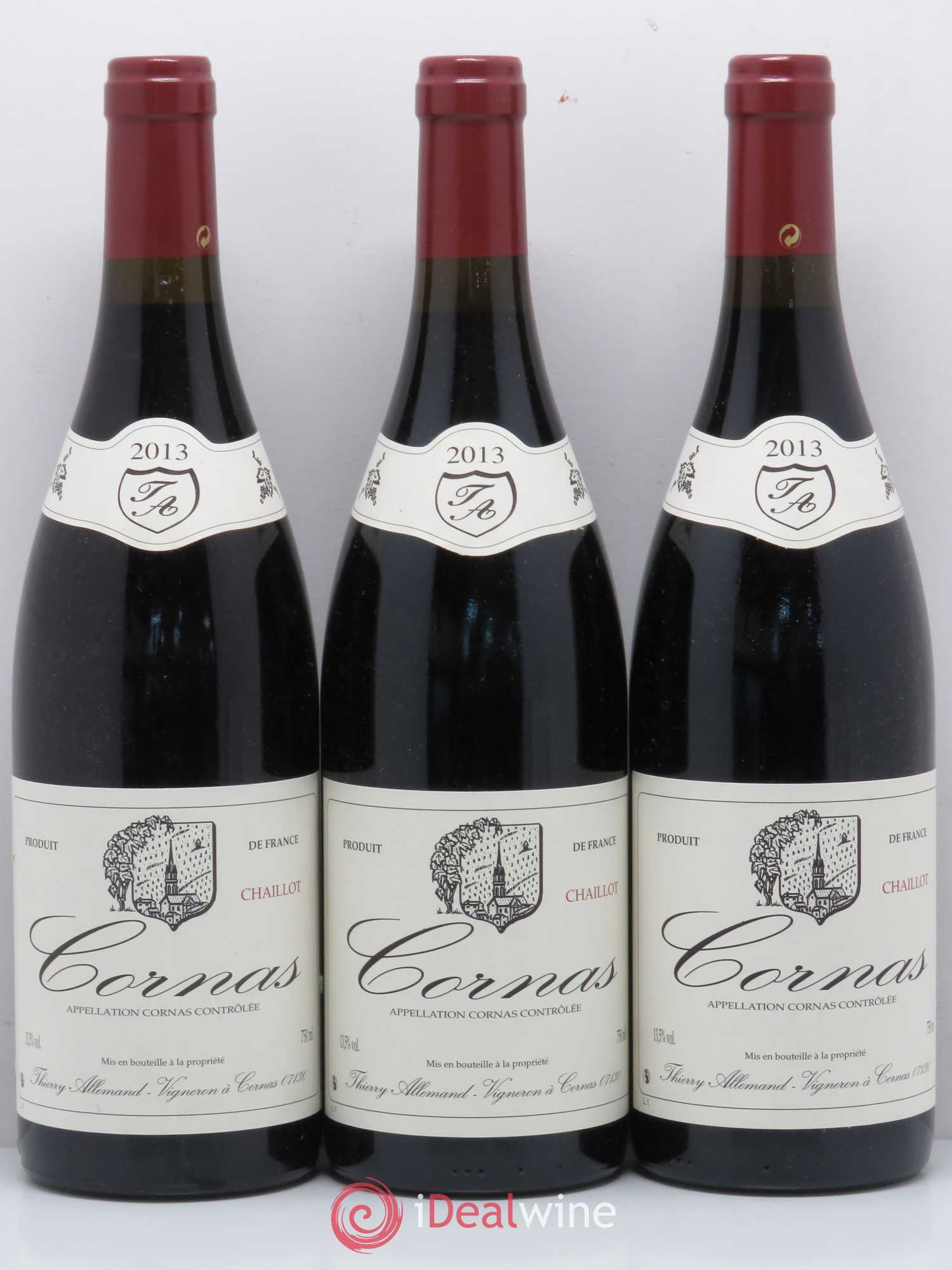 Cornas Chaillot Thierry Allemand 2013 - Lot de 3 bouteilles - 0