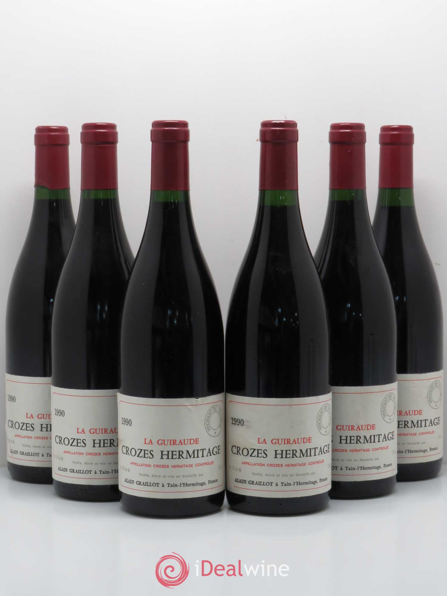 Crozes-Hermitage La Guiraude Domaine Graillot 1990 - Lot de 6 bouteilles - 0