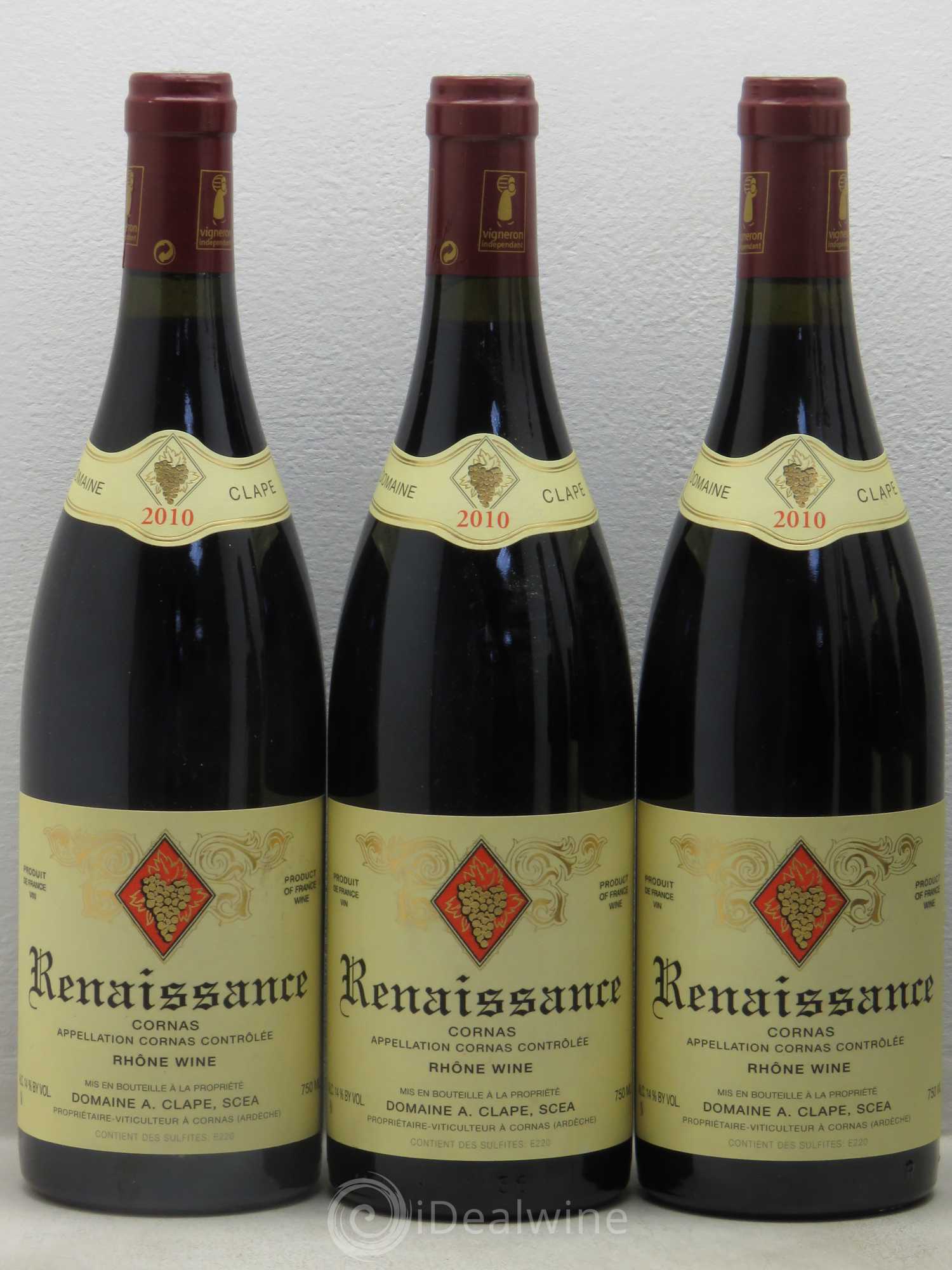 Cornas Renaissance Auguste Clape 2010 - Lot de 6 bouteilles - 1