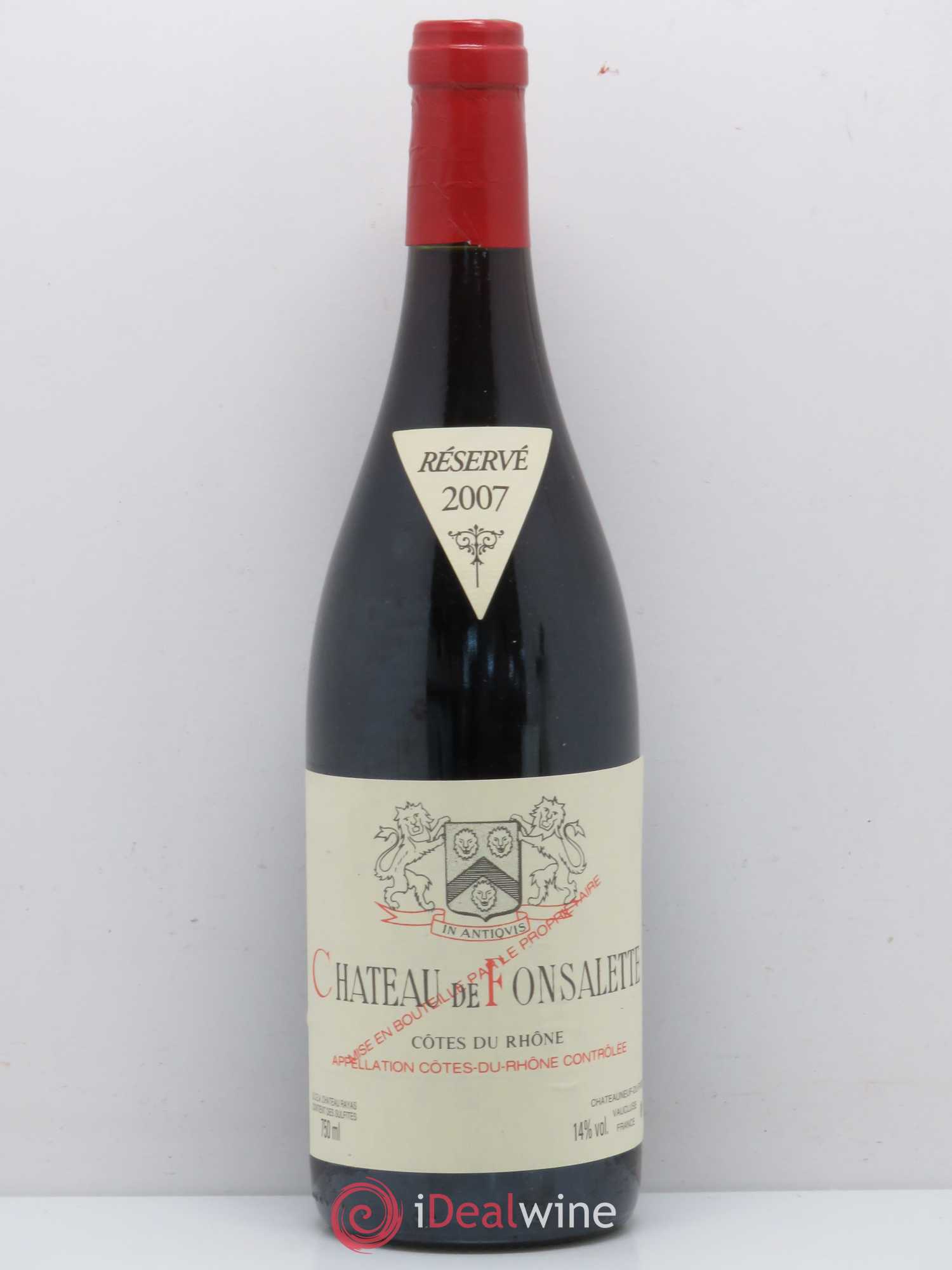 Côtes-du-Rhône Château de Fonsalette Emmanuel Reynaud 2007 - Lot de 1 bouteille - 0