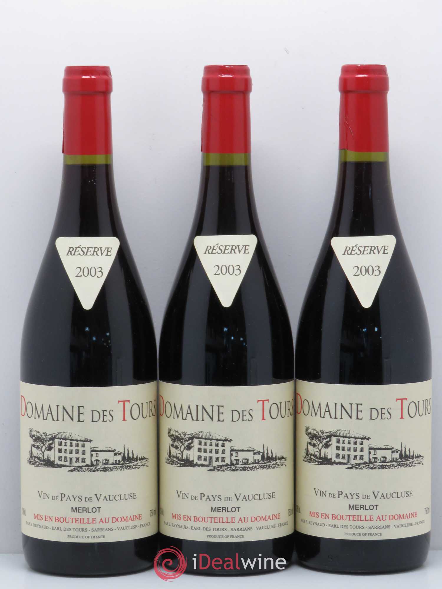 Vaucluse (Vin de Pays de Vaucluse) Domaine des Tours Emmanuel Reynaud Merlot 2003 - Lot de 6 bouteilles - 2