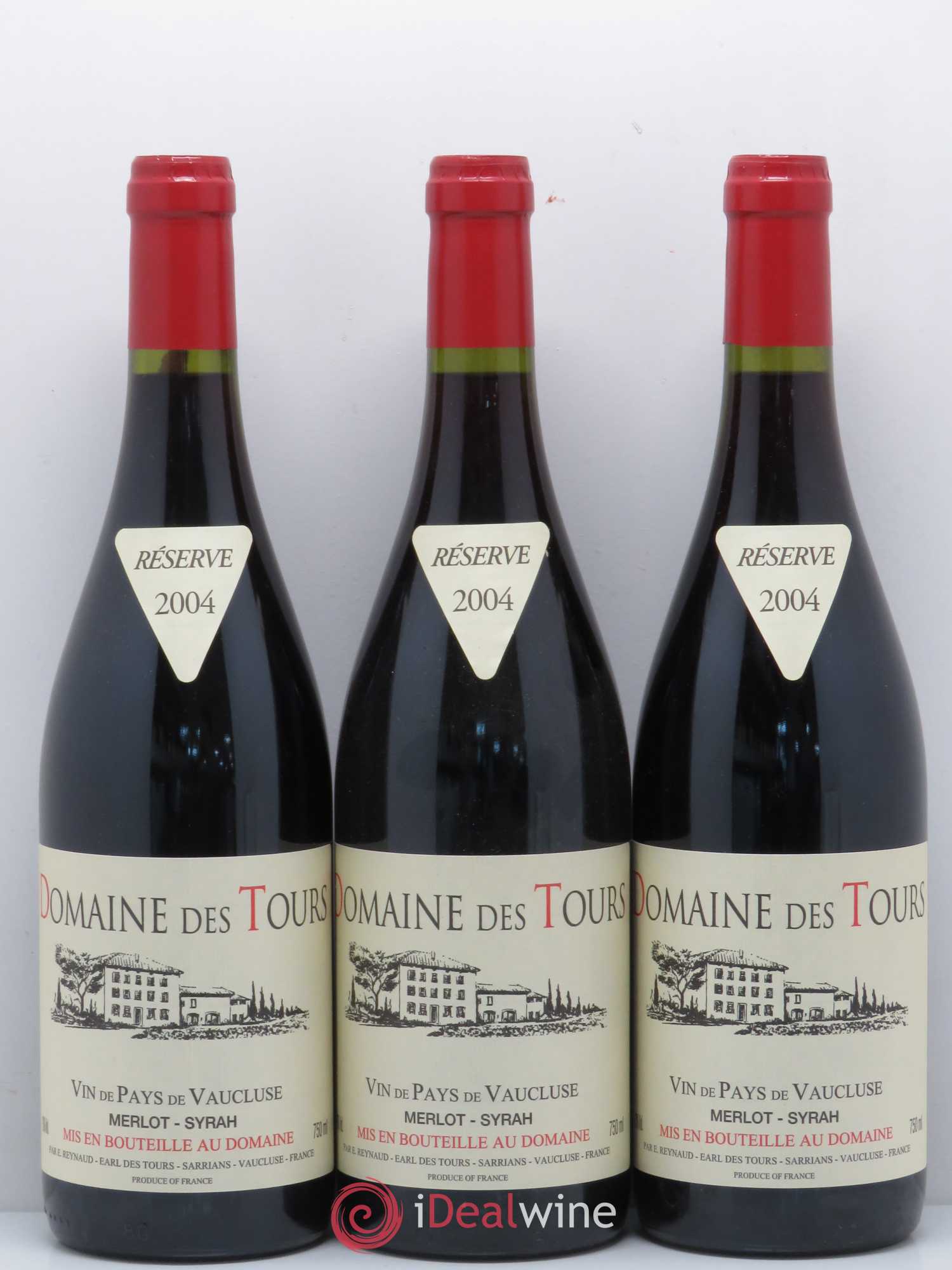 Vaucluse (Vin de Pays de Vaucluse) Domaine des Tours Emmanuel Reynaud Merlot Syrah 2004 - Lot de 6 bouteilles - 1