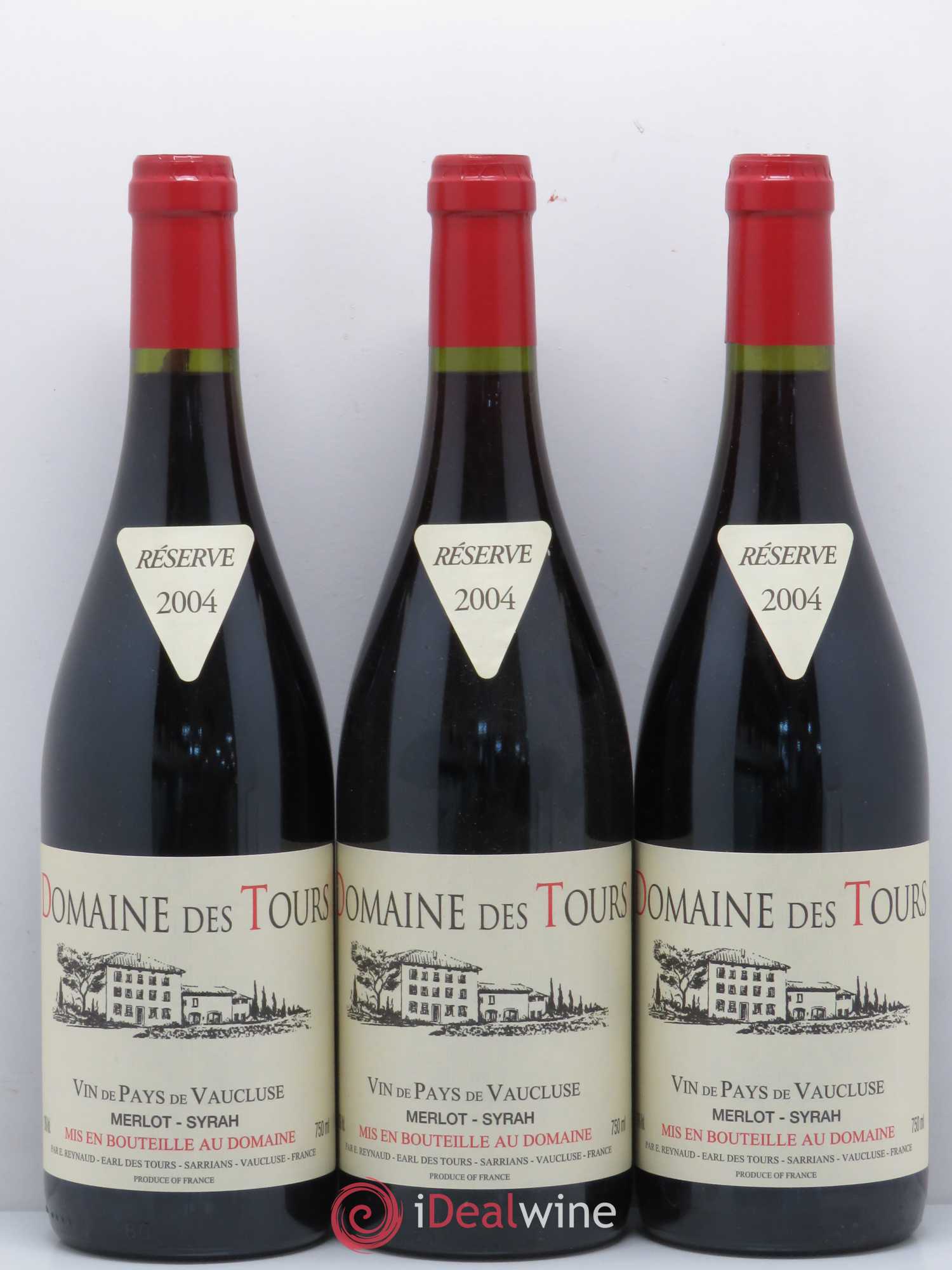 Vaucluse (Vin de Pays de Vaucluse) Domaine des Tours Emmanuel Reynaud Merlot Syrah 2004 - Lot de 6 bouteilles - 2