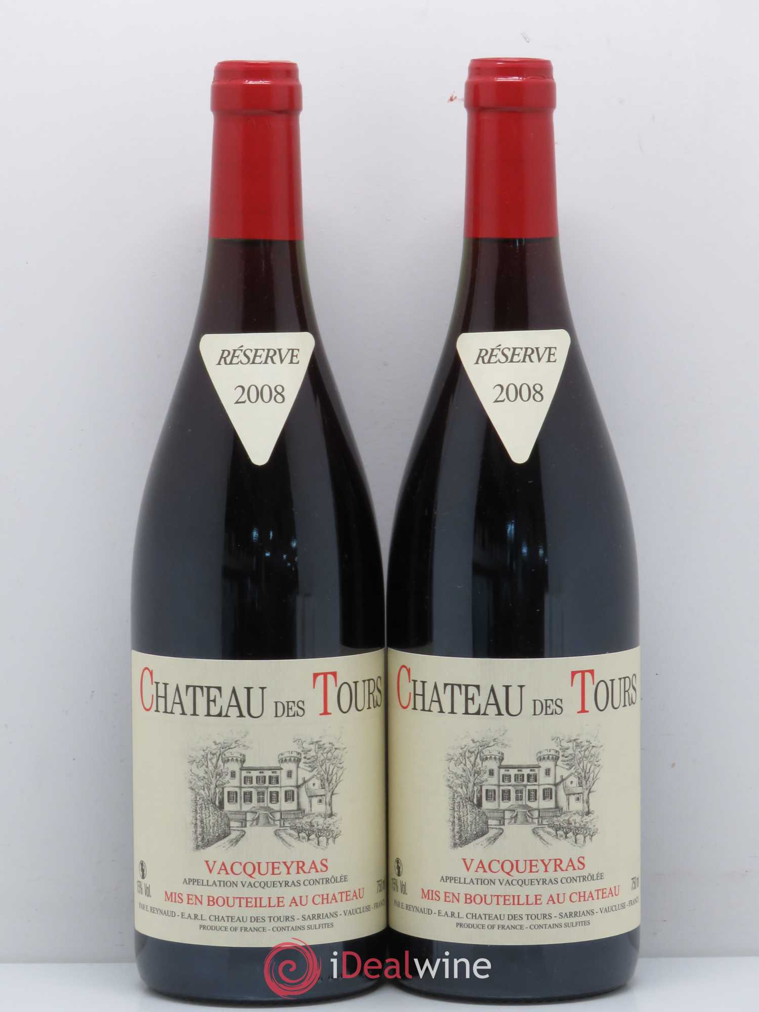 Vacqueyras Château des Tours Emmanuel Reynaud 2008 - Lot de 2 bouteilles - 0