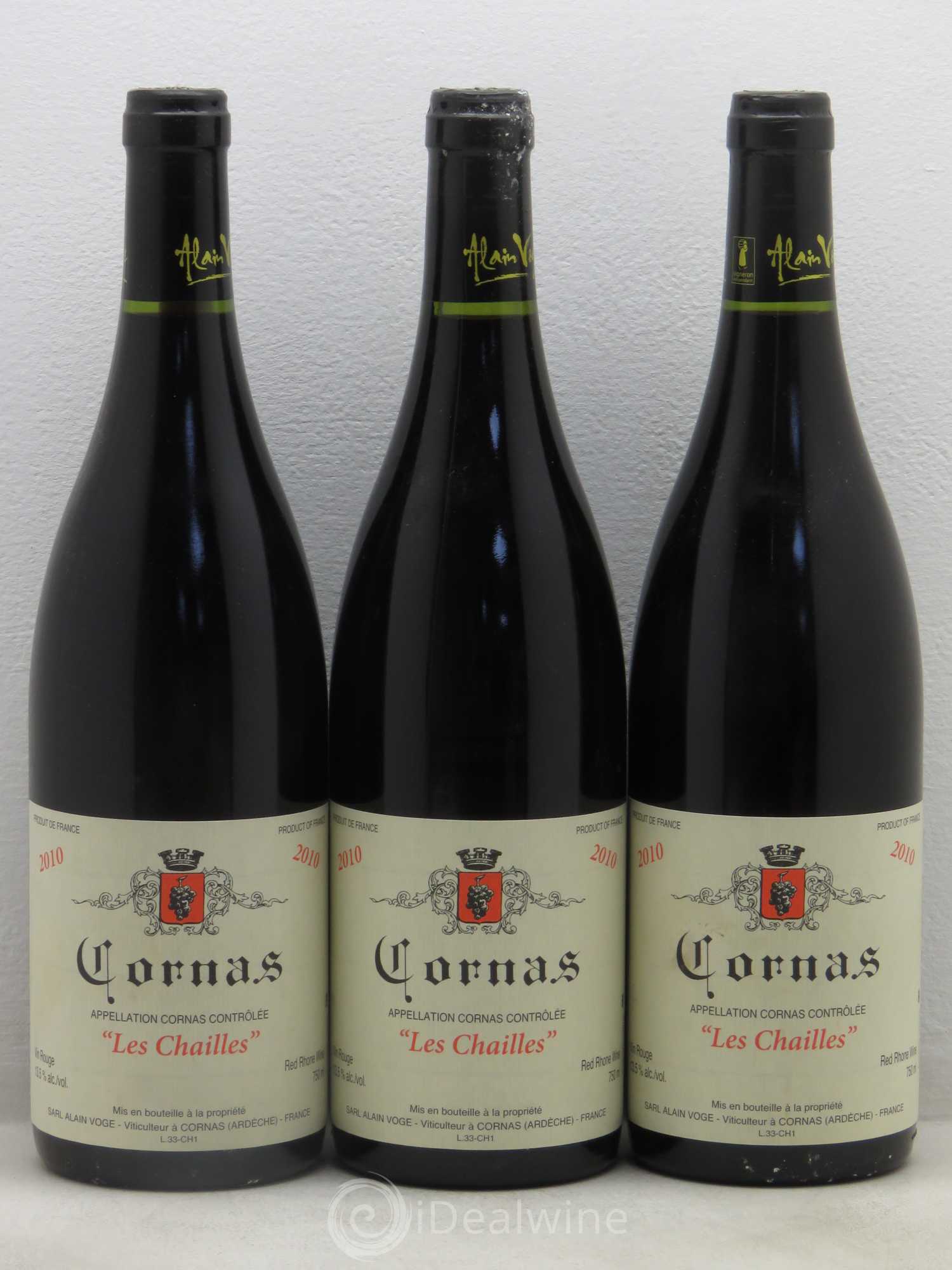 Cornas Les Chailles Alain Voge (Domaine) 2010 - Lot de 3 bouteilles - 0