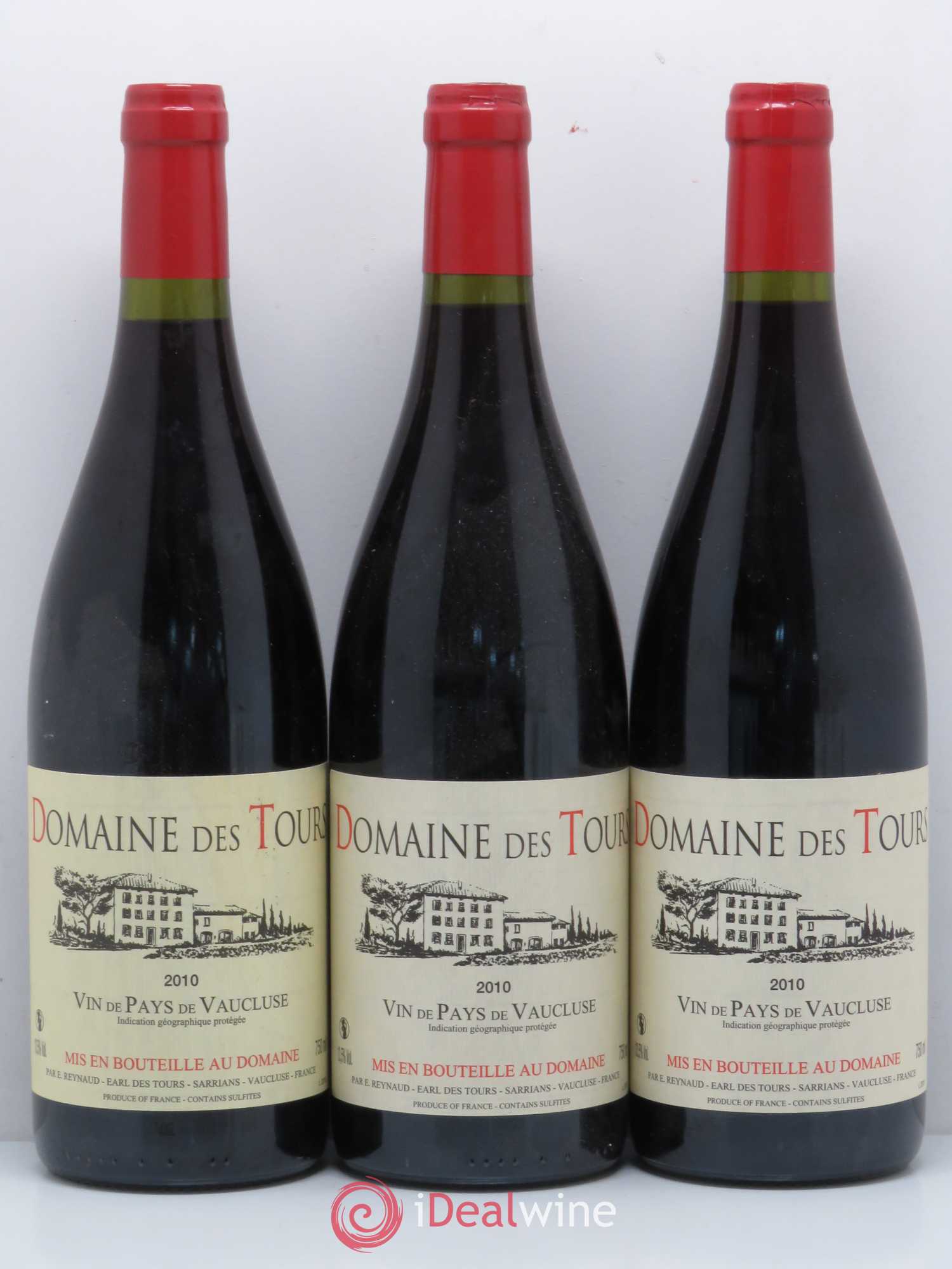 Vaucluse (Vin de Pays de Vaucluse) Domaine des Tours Emmanuel Reynaud 2010 - Lot de 3 bouteilles - 0