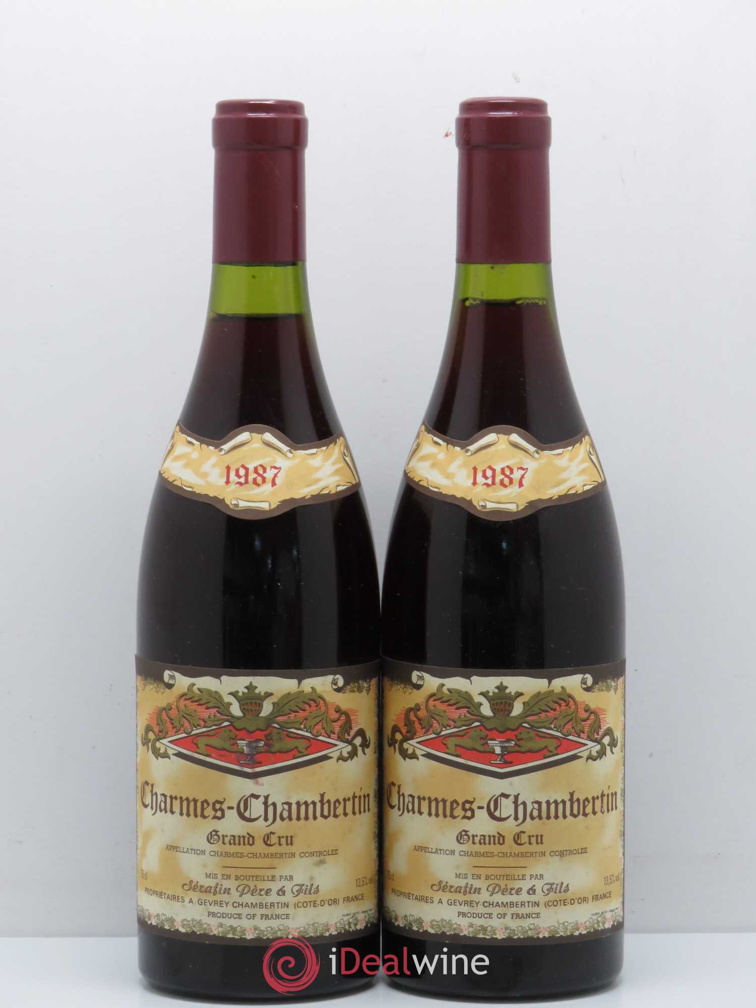 Charmes-Chambertin Grand Cru Christian Sérafin Père et Fils 1987 - Lot de 2 bouteilles - 0