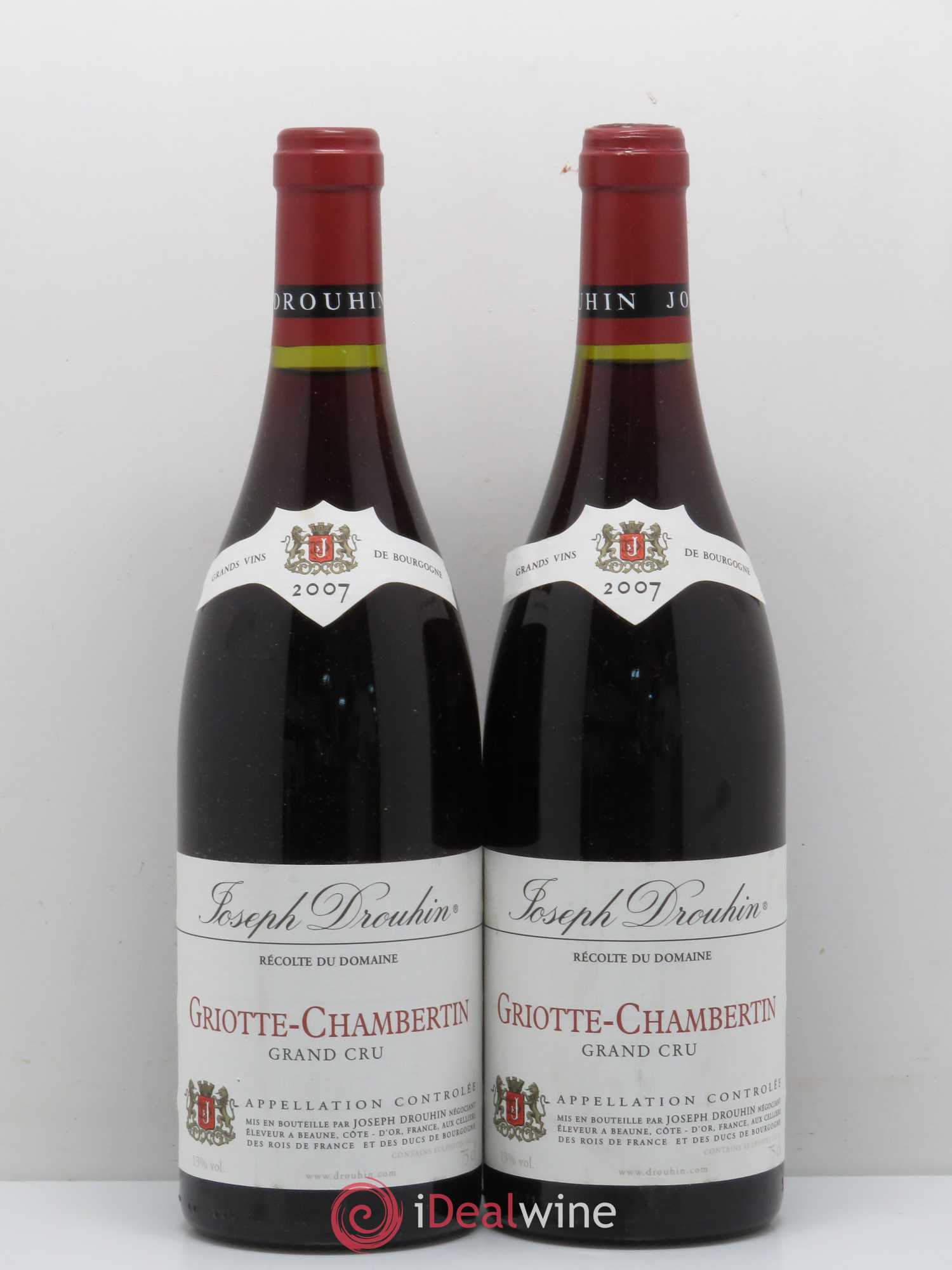 Griotte-Chambertin Grand Cru Joseph Drouhin 2007 - Lot de 2 bouteilles - 0