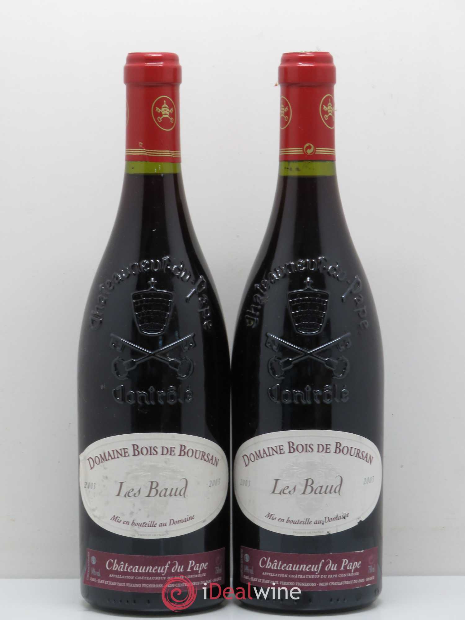 Châteauneuf-du-Pape Bois de Boursan (Domaine) Les Baud Jean et Jean-Paul Versino 2003 - Lot de 2 bouteilles - 0