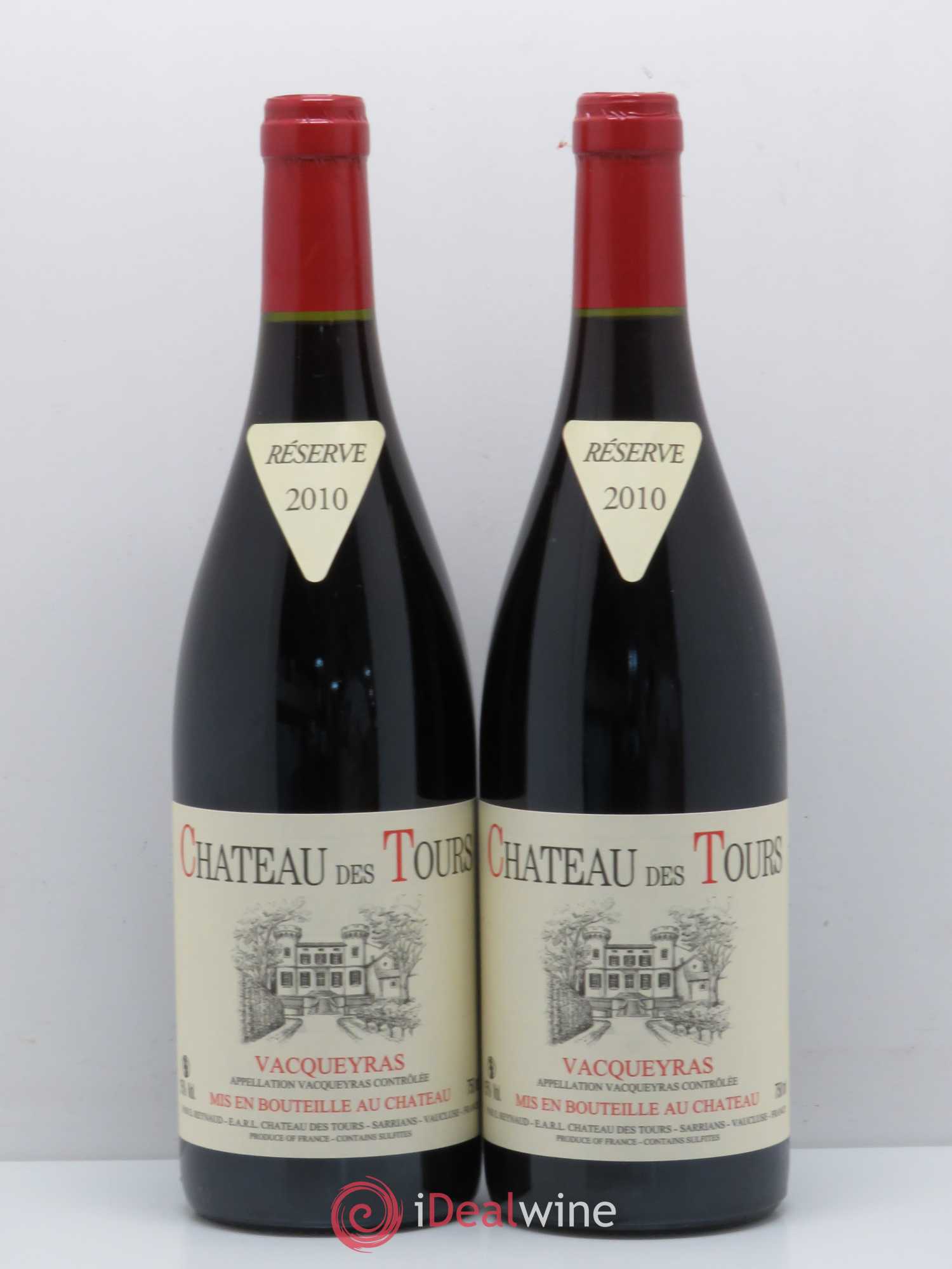 Vacqueyras Château des Tours Emmanuel Reynaud 2010 - Lot de 2 bouteilles - 0