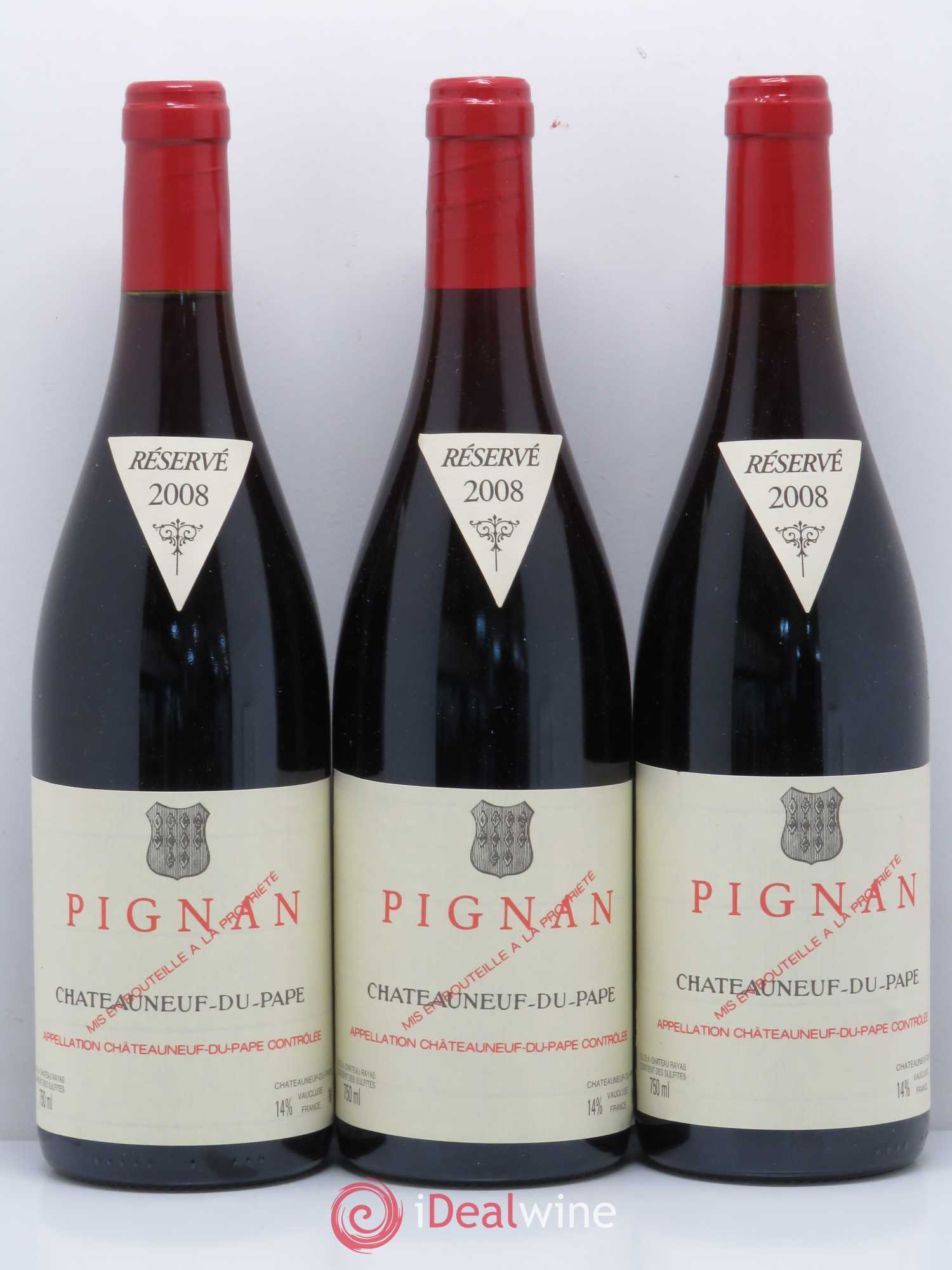 Châteauneuf-du-Pape Pignan Emmanuel Reynaud 2008 - Lot de 3 bouteilles - 0
