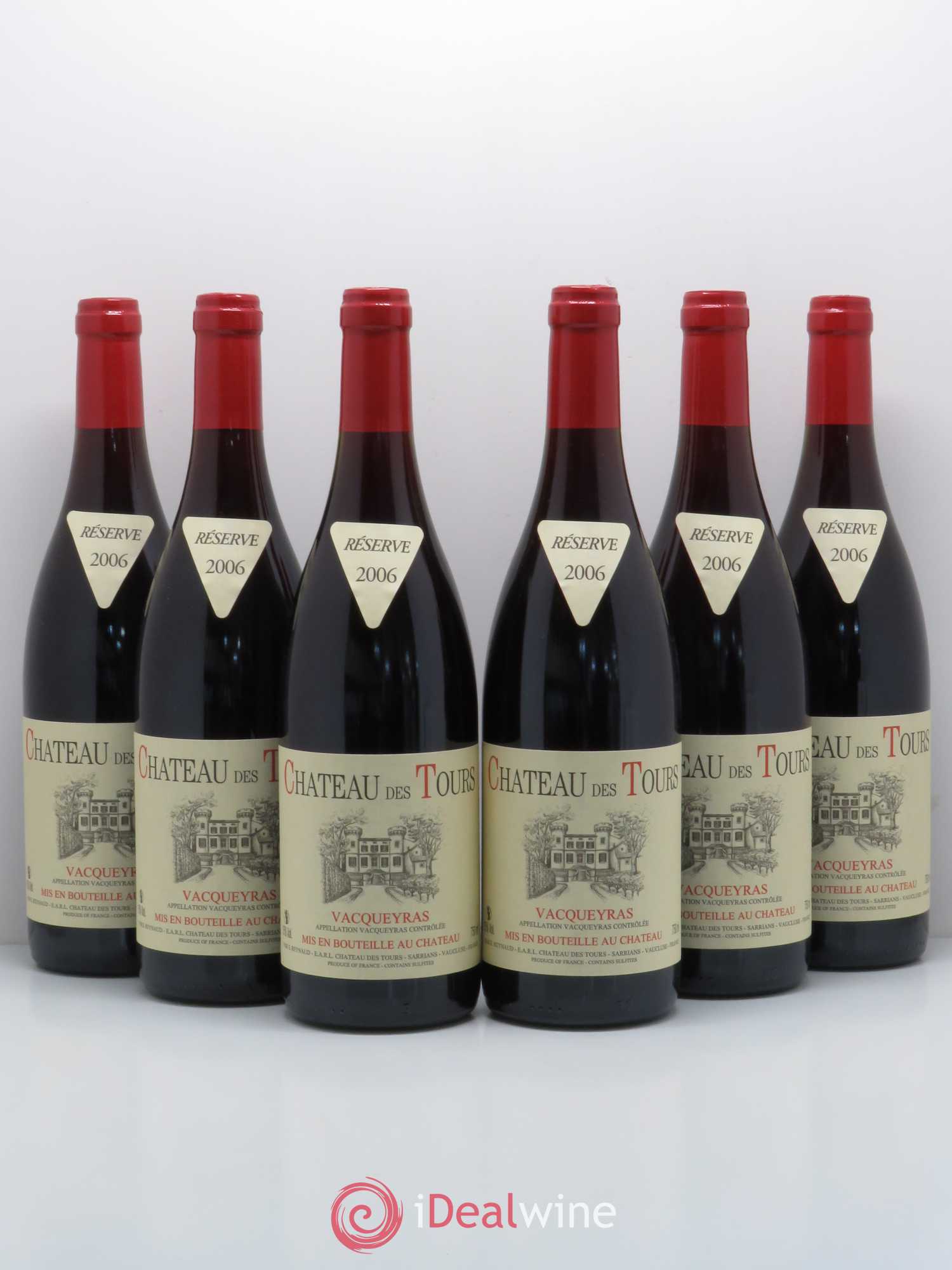 Vacqueyras Château des Tours Emmanuel Reynaud 2006 - Lot de 6 bouteilles - 0