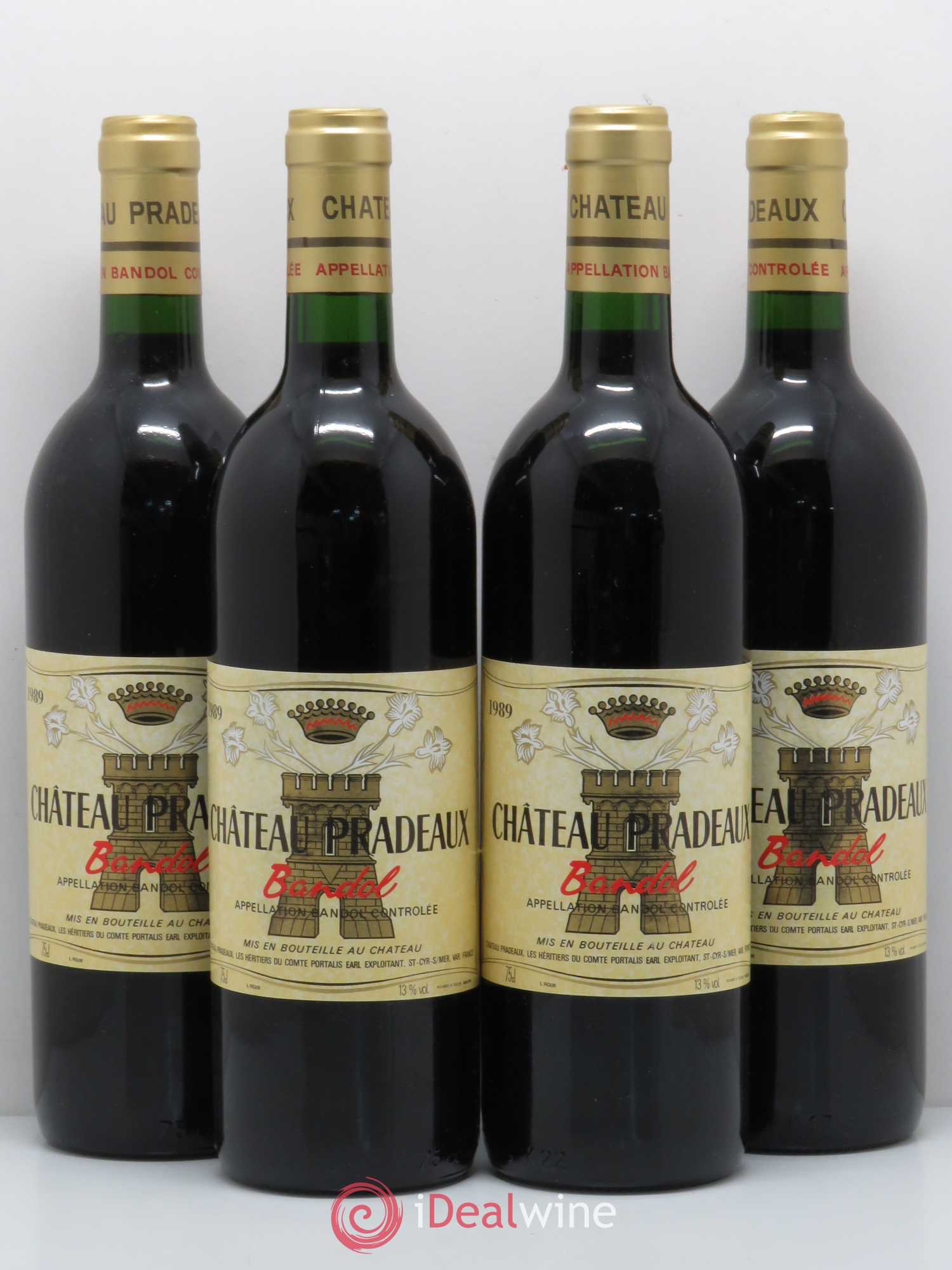 Bandol Château Pradeaux Famille Portalis 1989 - Lot de 4 bouteilles - 0