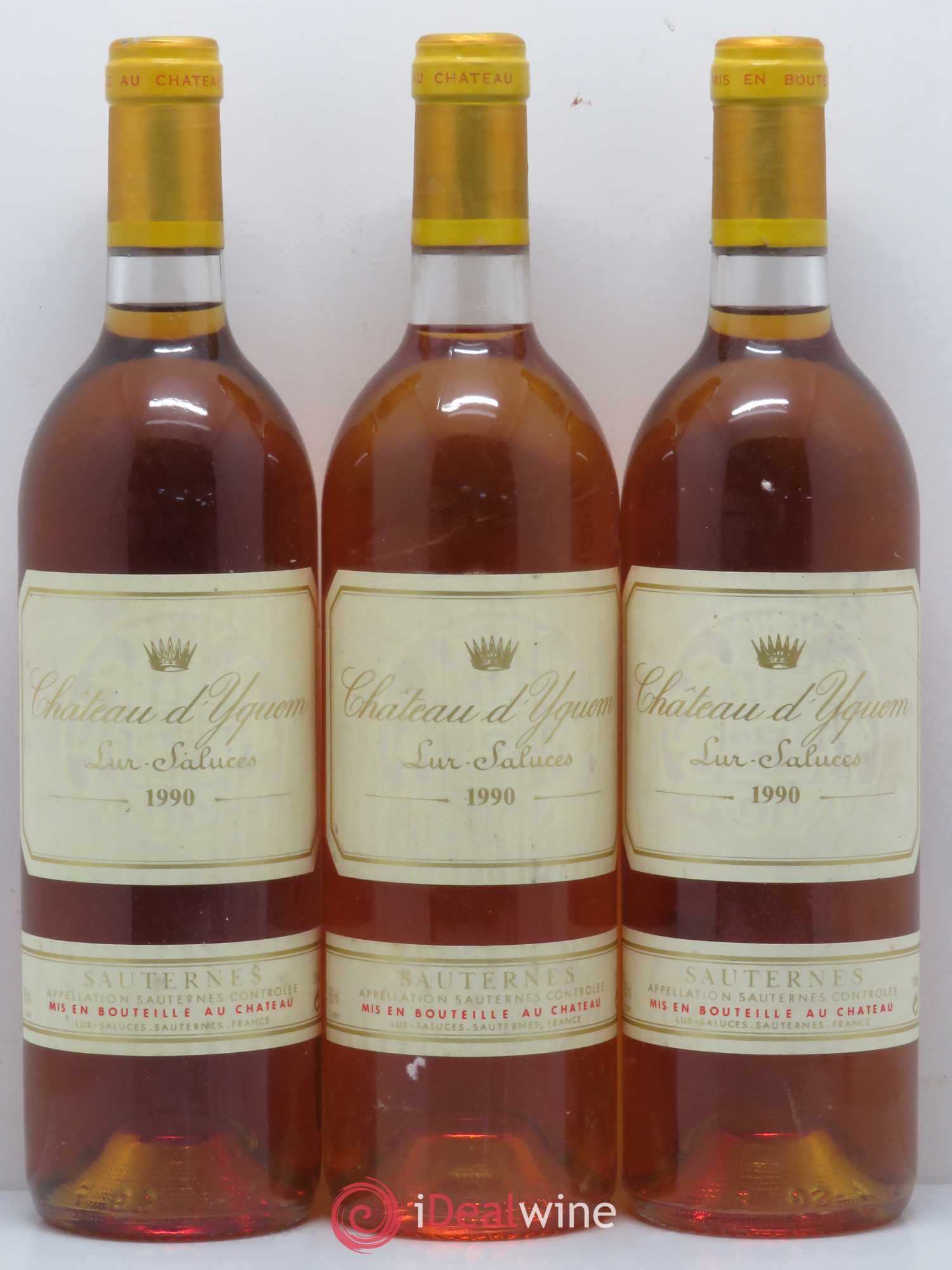 Château d' Yquem 1er Cru Classé Supérieur 1990 - Lotto di 3 bottiglie - 0