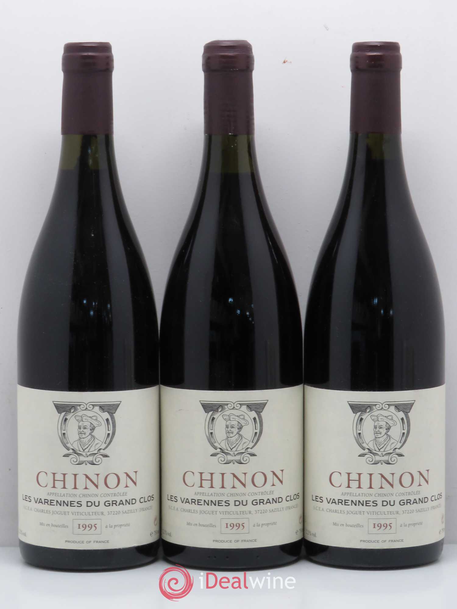 Chinon Les Varennes du Grand Clos Charles Joguet (sans prix de réserve) 1995 - Lot de 3 bouteilles - 0