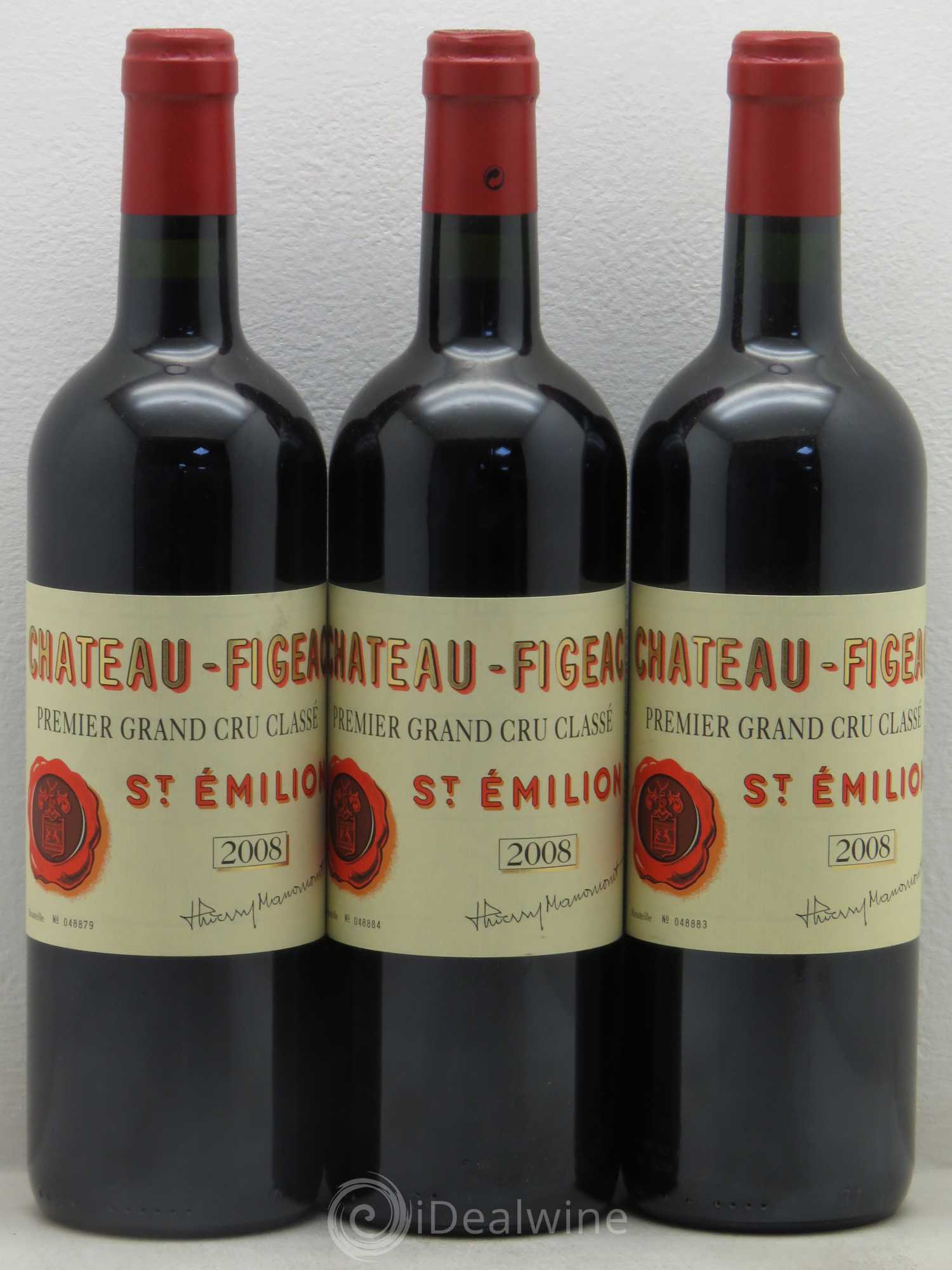 Château Figeac 1er Grand Cru Classé A 2008 - Lot de 3 bouteilles - 0