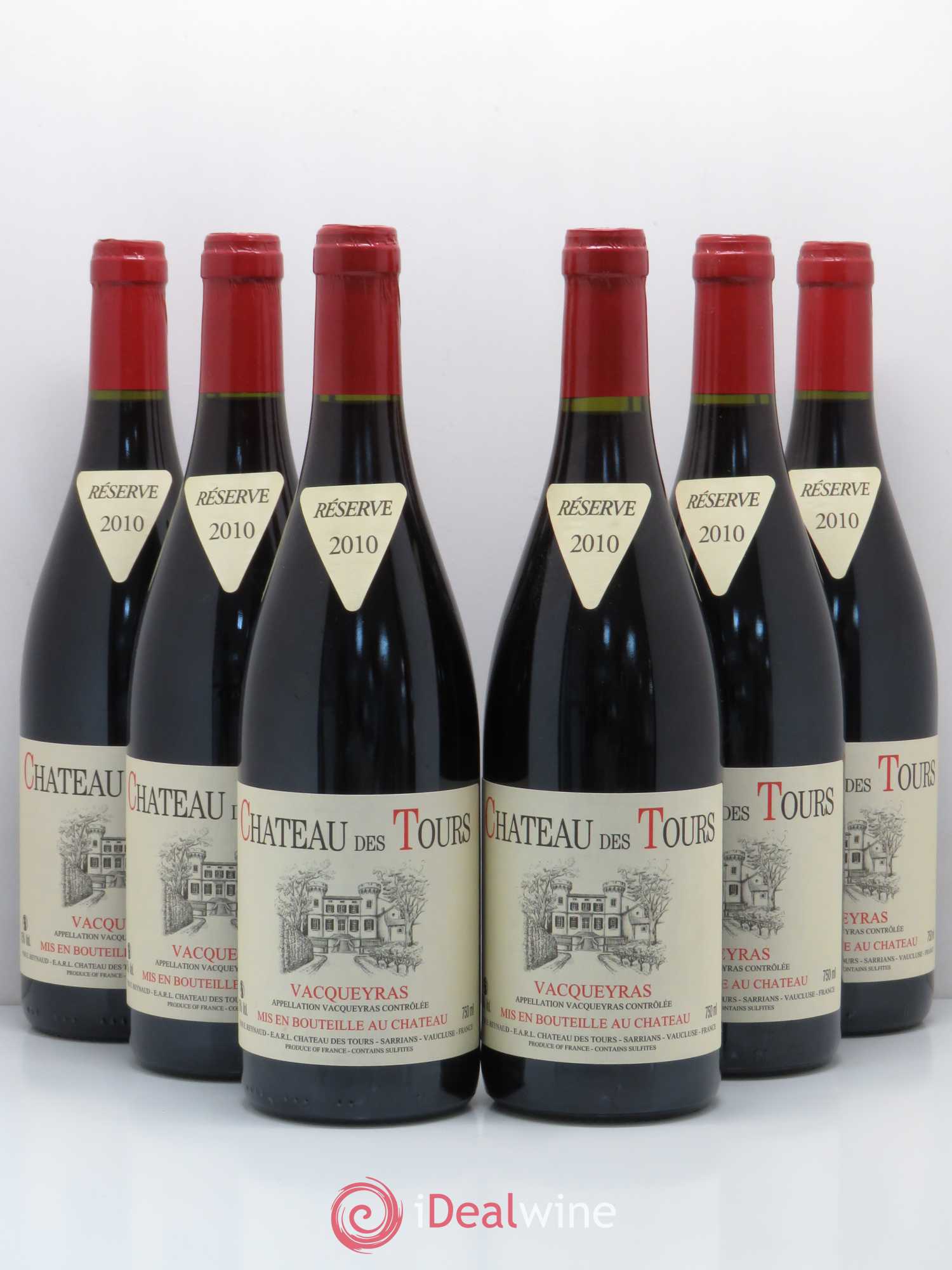 Vacqueyras Château des Tours Emmanuel Reynaud 2010 - Lot de 6 bouteilles - 0