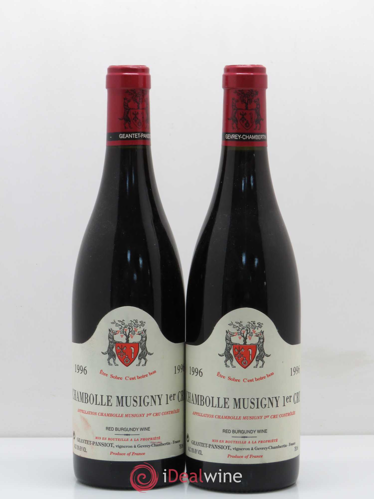 Chambolle-Musigny 1er Cru Geantet-Pansiot 1996 - Lot de 2 bouteilles - 0